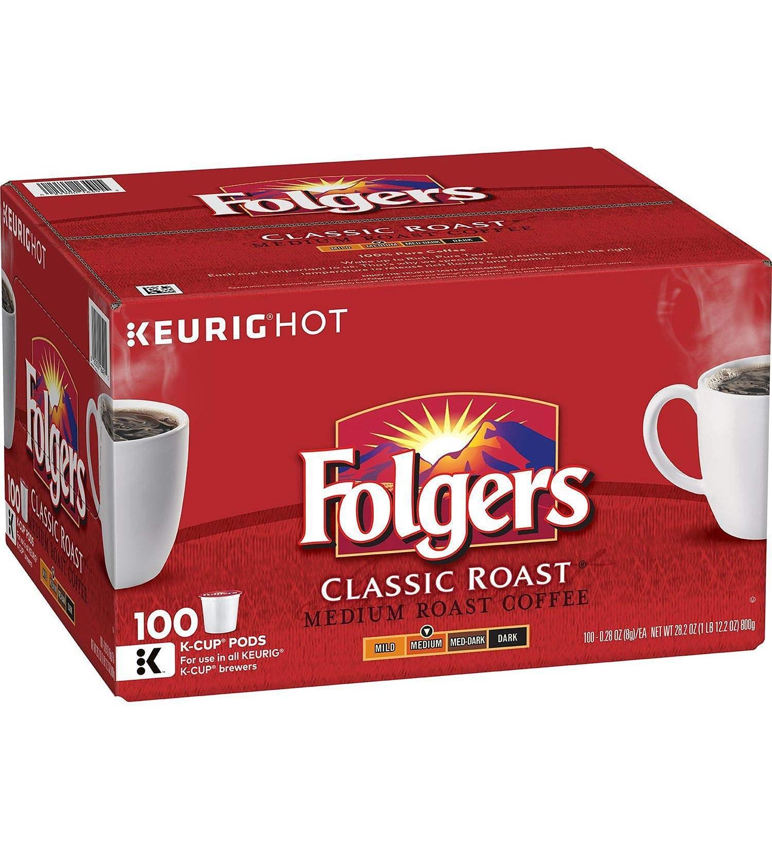 Folgers Classic Roast Coffee (100 K-Cups) (Pack of 3)