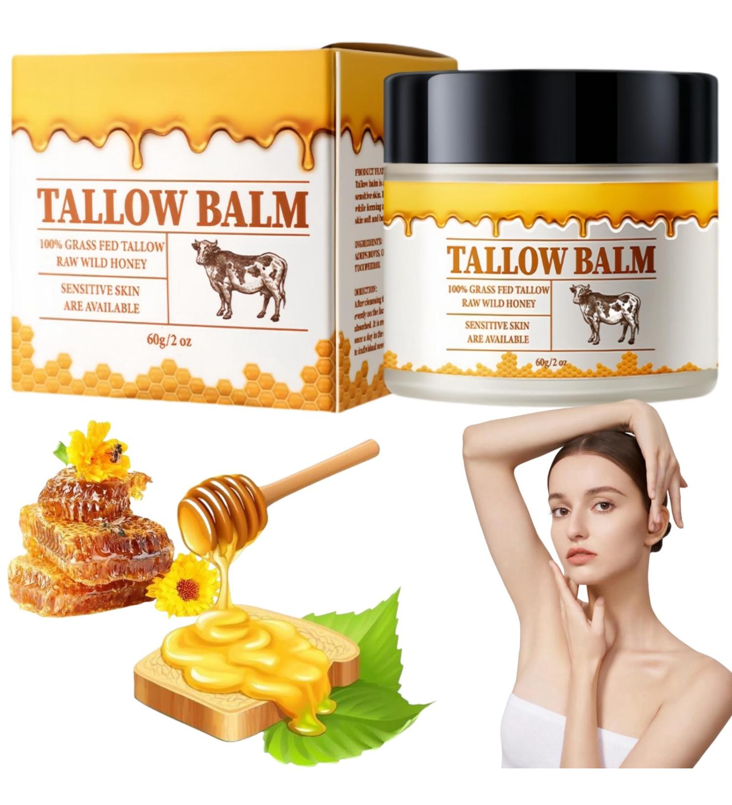 Tallow Honey Balm Tallow Moisturiser Firming Face Cream Face Moisturiser for Whole Body Face Hand Leg Face Cream for Women Skin Tightening Cream for Face Day Cream Anti Wrinkle Face Cream for Dry Skin - Buy Online on GoSupps.com