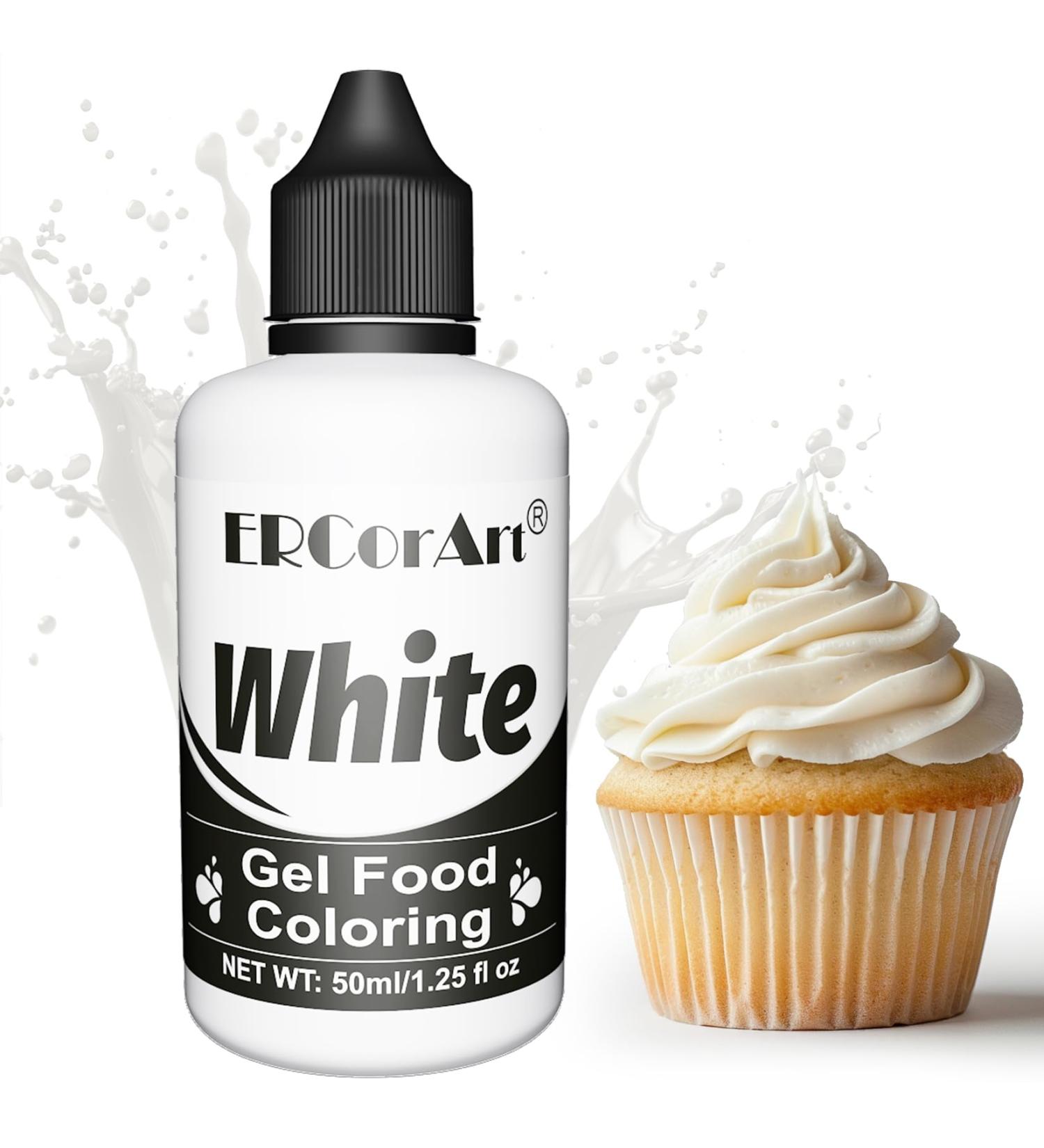 Gel Food Colouring - 50ml Paste Food Coloring Vibrant Food Dye for Slime Tasteless Concentrated Food Colouring Gel for Baking Icing Cake Decorating Frosting Easter Egg (White) - Buy Online on GoSupps.com