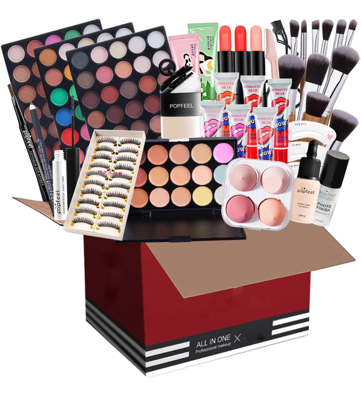 All-in-One Make-Up Case & Set for Girls | 39-Piece Cosmetics Palette Eyeshadow Lipstick & Blush Gift Kit - Buy Online on GoSupps.com