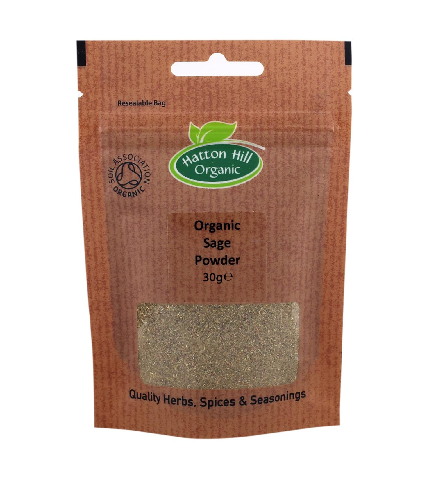 Organic Sage Powder 30g by Hatton Hill Organic - Free UK Delivery