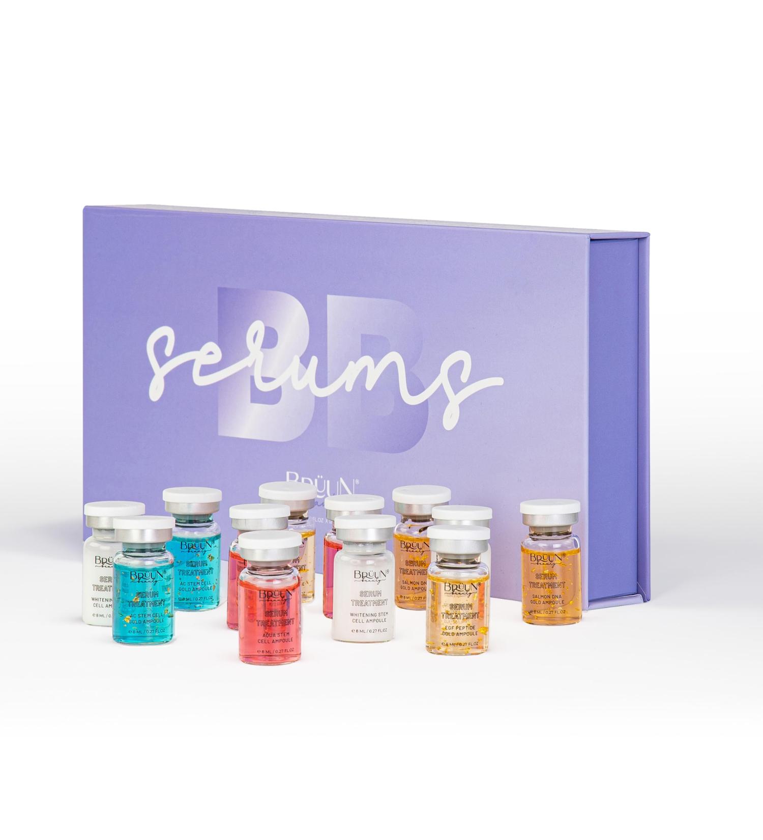 BR UN Serum Treatment set of 12 Vials for Spa A Booster kit for skin care to use with Derma Pen and rollers for fresh look and lasting results - Buy Online on GoSupps.com