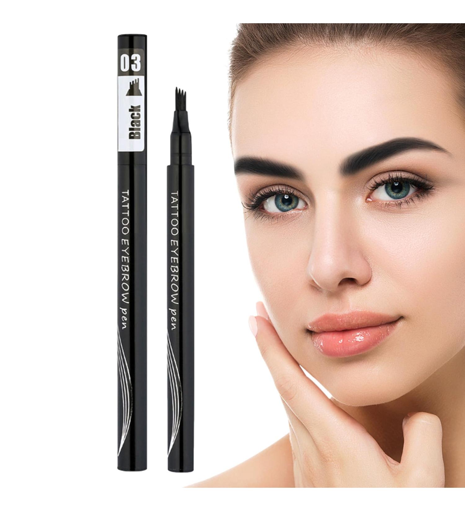 Multi-Fork Eyebrow Smudge-Proof Brow Pencil with 4 Forks | Daily Eyebrow Makeup Supplies for Home Working Dating Traveling Gathering Hixip 3# Black - Buy Online on GoSupps.com