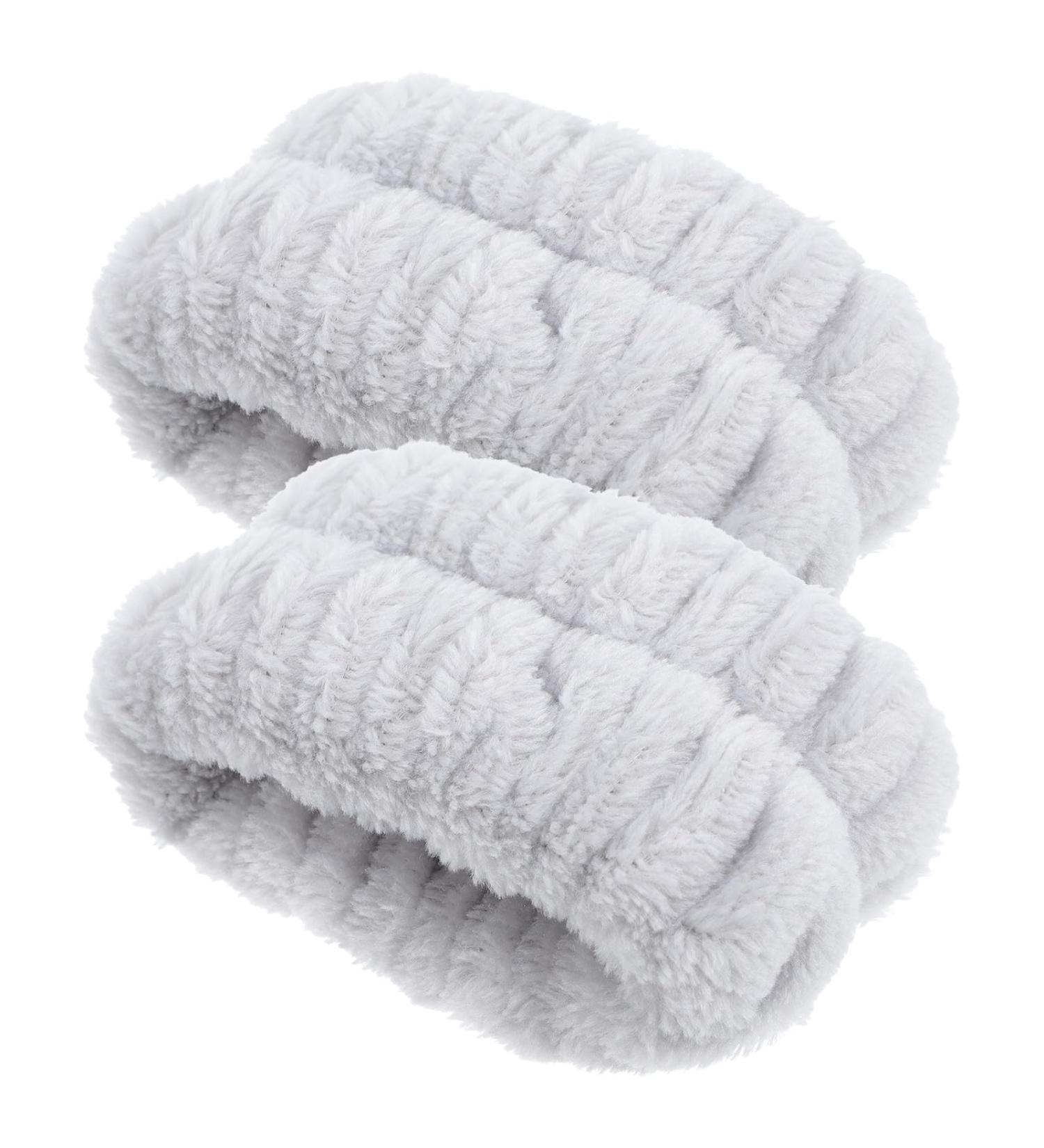 POPETPOP Lot de 2 Bracelets Lavage du Visage en Flanelle Douce Gris lastiques et Absorbants Accessoires Spa Pratiques pour viter les claboussures et Garder les Bras Secs - Buy Online on GoSupps.com