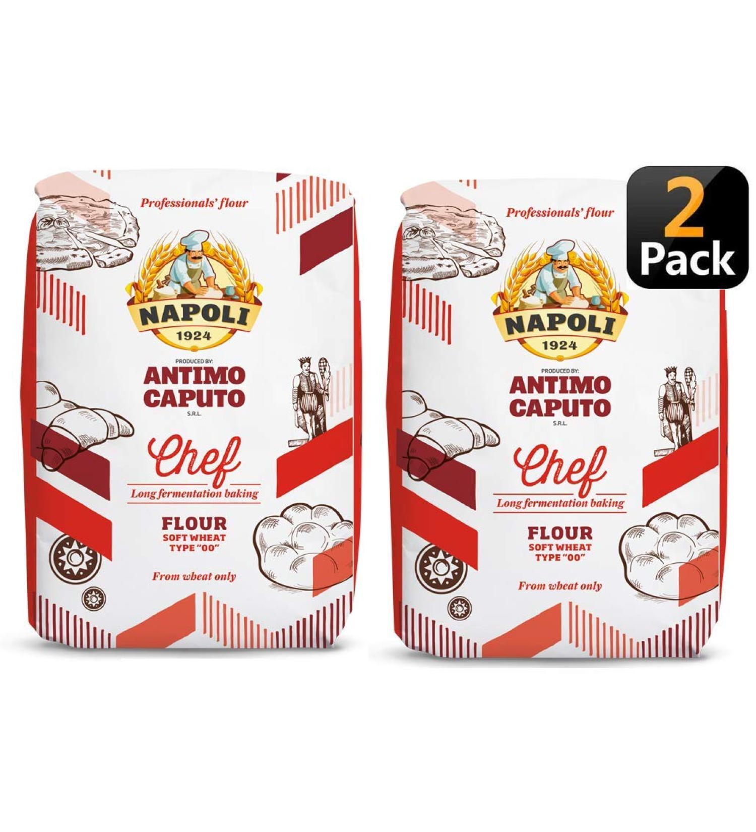 Antimo Caputo Italian Double Zero 00 Chefs Flour 2.2 Lb - Ideal for Pizza, Bread, Pasta - Pack of 2 - Buy Online on GoSupps.com