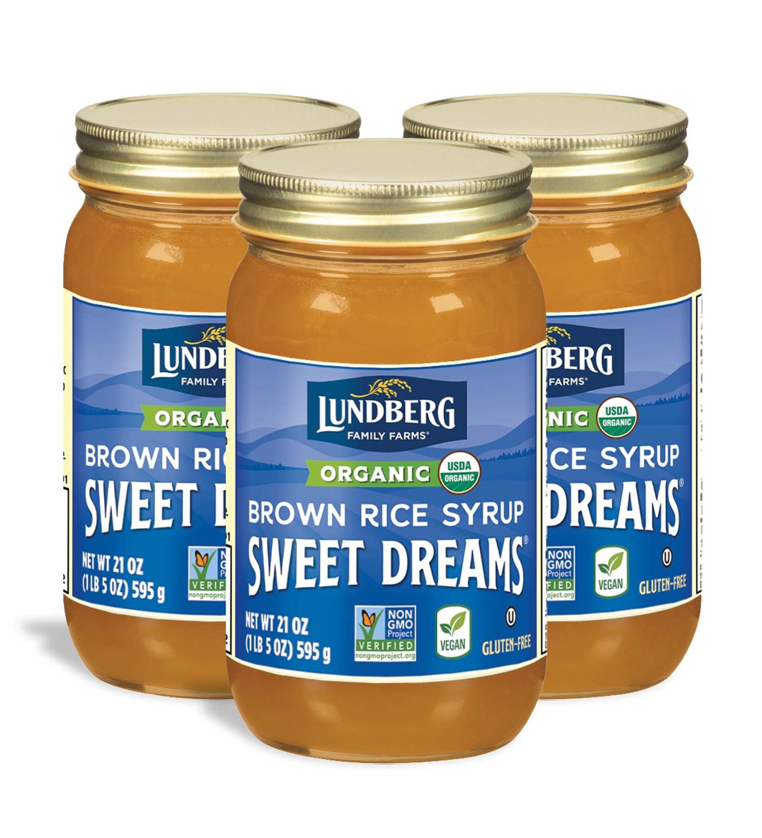 Lundberg Organic Sweet Dreams Brown Rice Syrup 21 oz 3-Pack - Sugar, Honey, and Corn Syrup Substitute - Non-GMO, Gluten-Free, USDA Organic, Vegan, Kosher - Buy Online on GoSupps.com