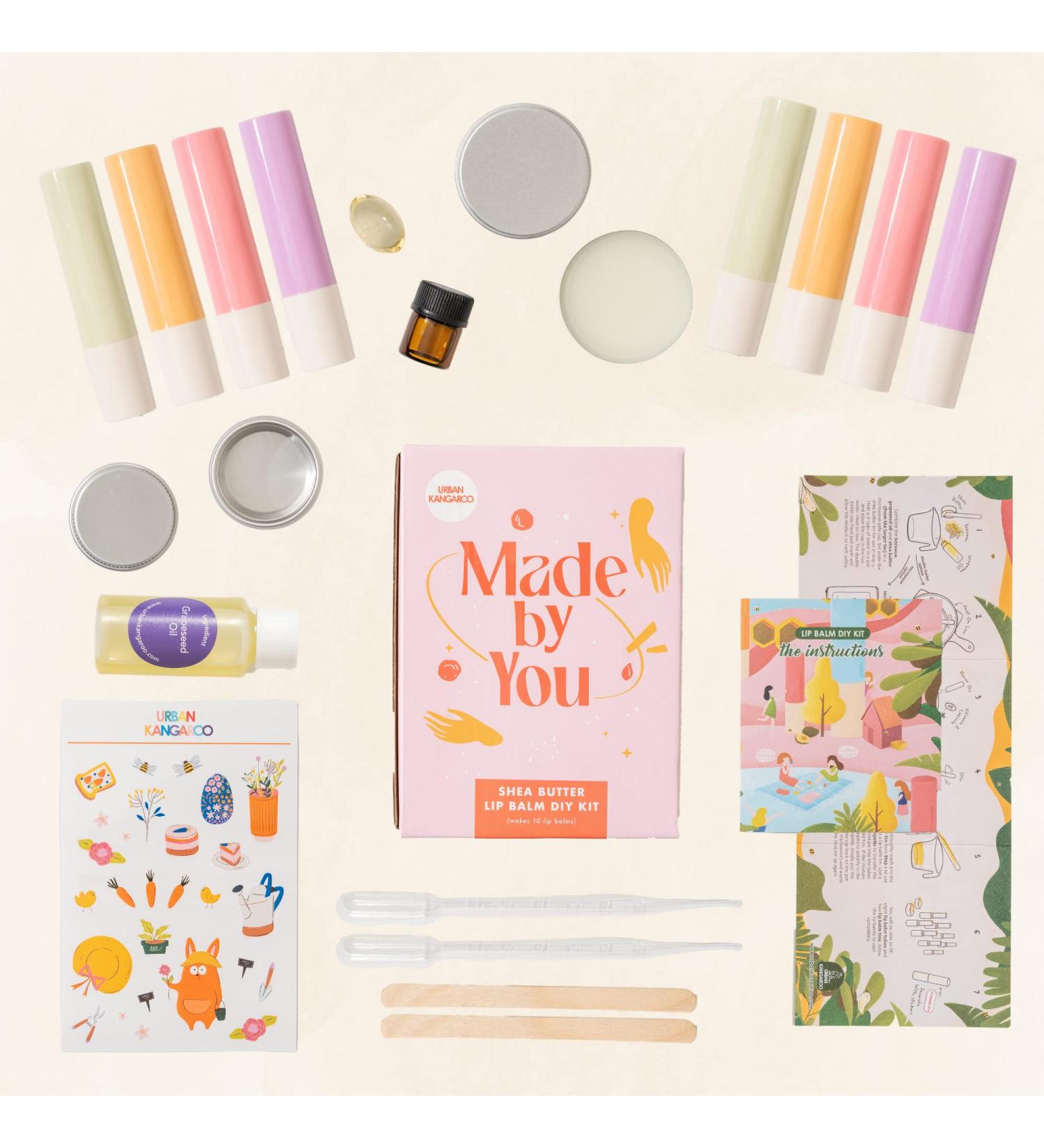 DIY Shea Butter Lip Balm Kit Made in USA - Create 10 Luxurious Lip Balms at Home - Buy Online on GoSupps.com