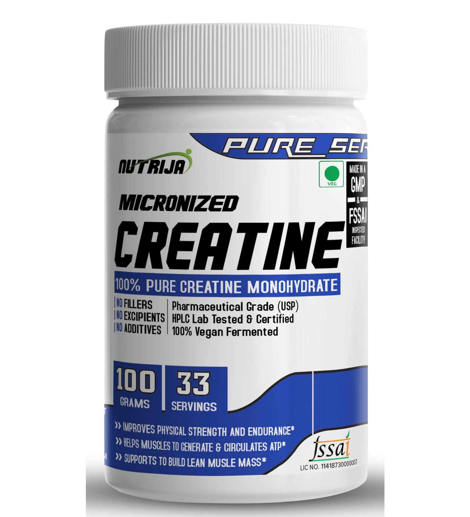Buy Pure Micronized Creatine Monohydrate Powder - 100g | Optimal Pre/Post Workout Supplement for Muscle Repair & Recovery - International Shipping Available - Buy Online on GoSupps.com