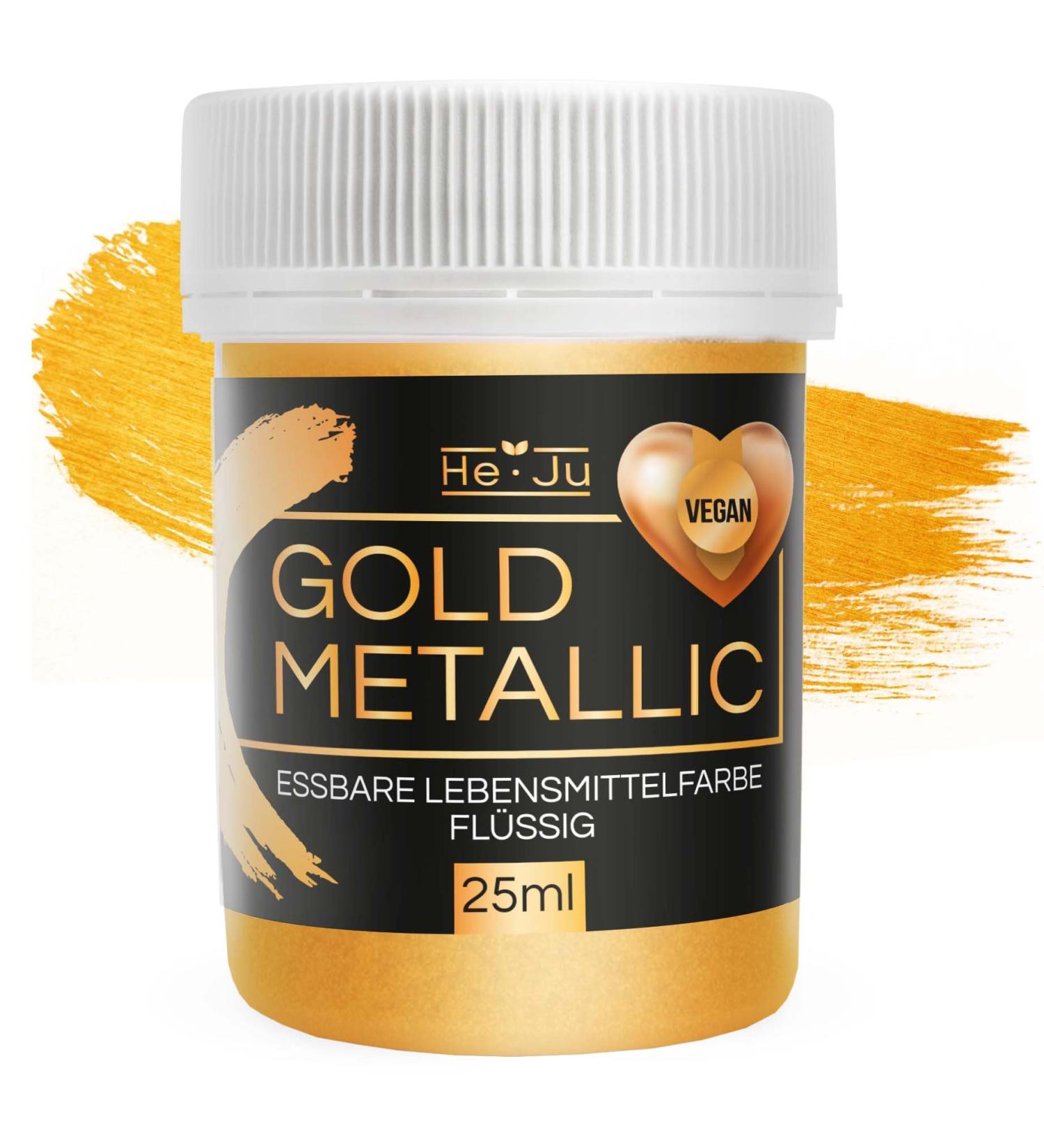 Premium Edible Metallic Gold Food Coloring & Glitter - 25ml Liquid for Drinks & Desserts - Buy Online on GoSupps.com