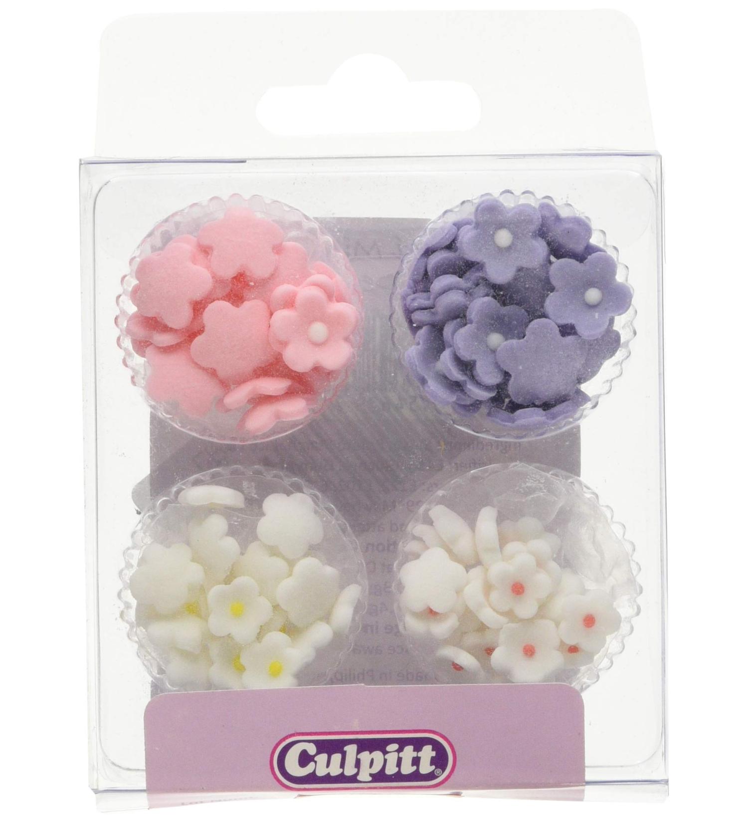 Culpitt Mini Flowers Assorted Sugar Pipings | Pack of 100 Pink | Cupcake & Cake Decorations - Buy Online on GoSupps.com