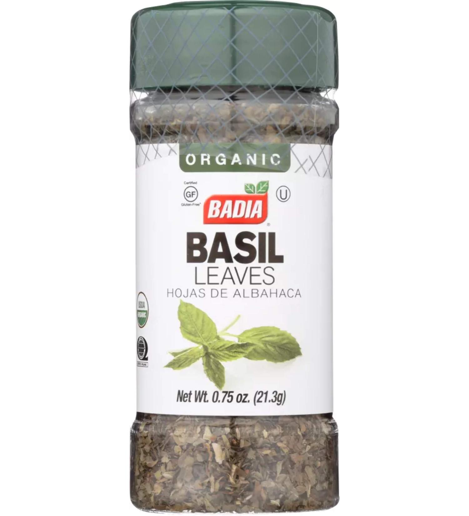 BADIA SPICES Organic Basil Leaves, 0.8 OZ