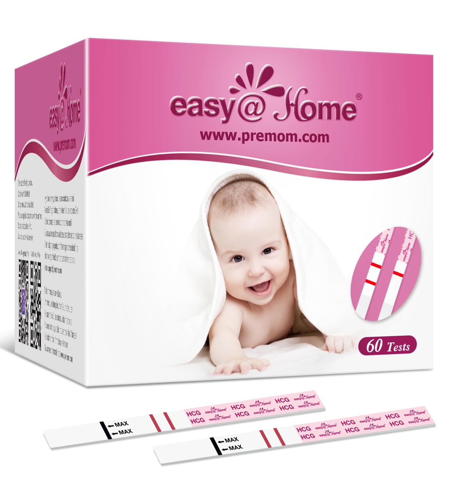 Easy Home 60 Pregnancy Test Strips - Ultra Sensitive Early Detection (10 MIU/ml) - Accurate Results | Reliable Home Testing (60 Pack) - Buy Online on GoSupps.com