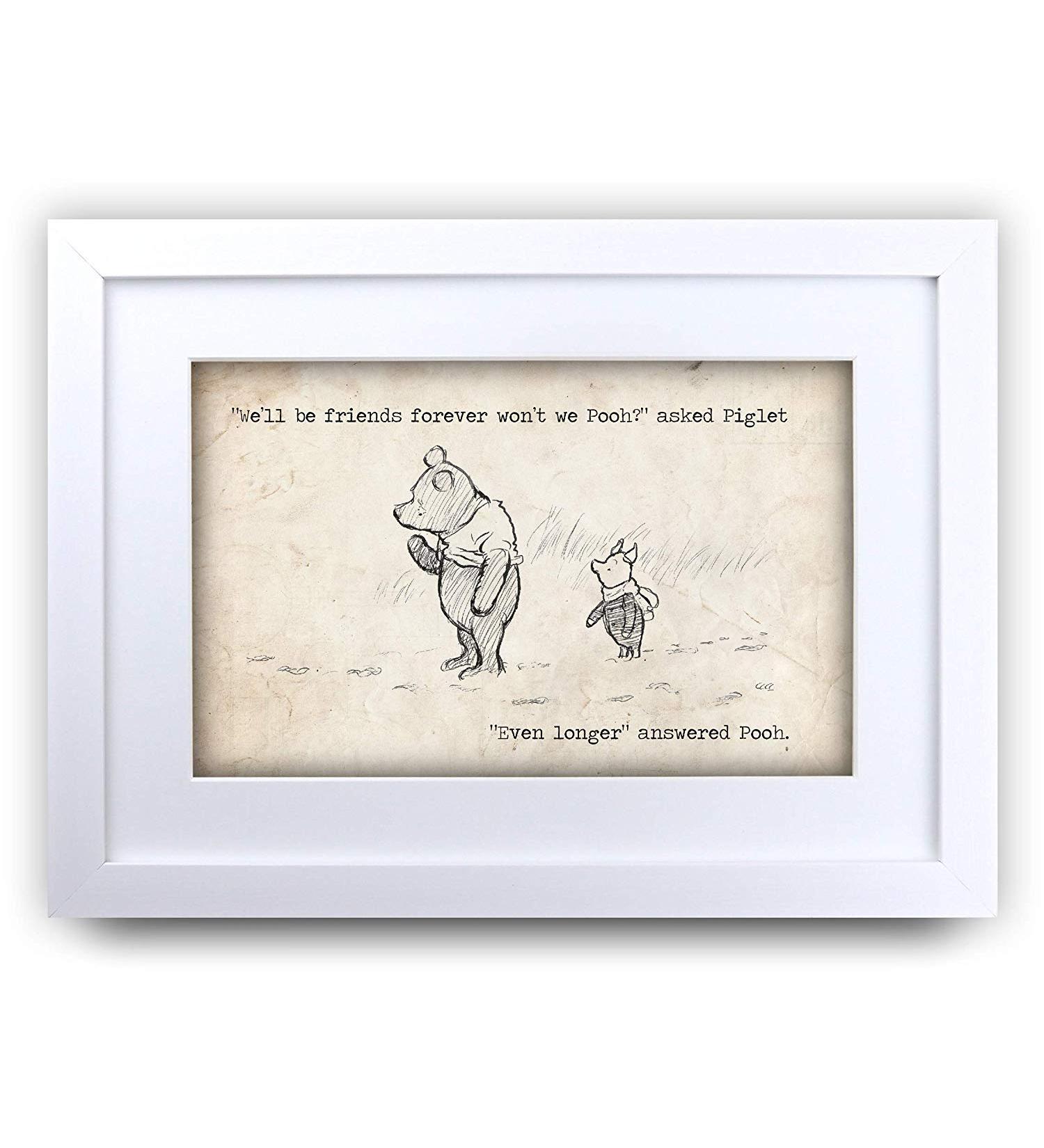 HWC Trading Winnie the Pooh Friends Forever A3 Framed Nursery Print - Perfect Baby Shower Gift - Buy Online on GoSupps.com
