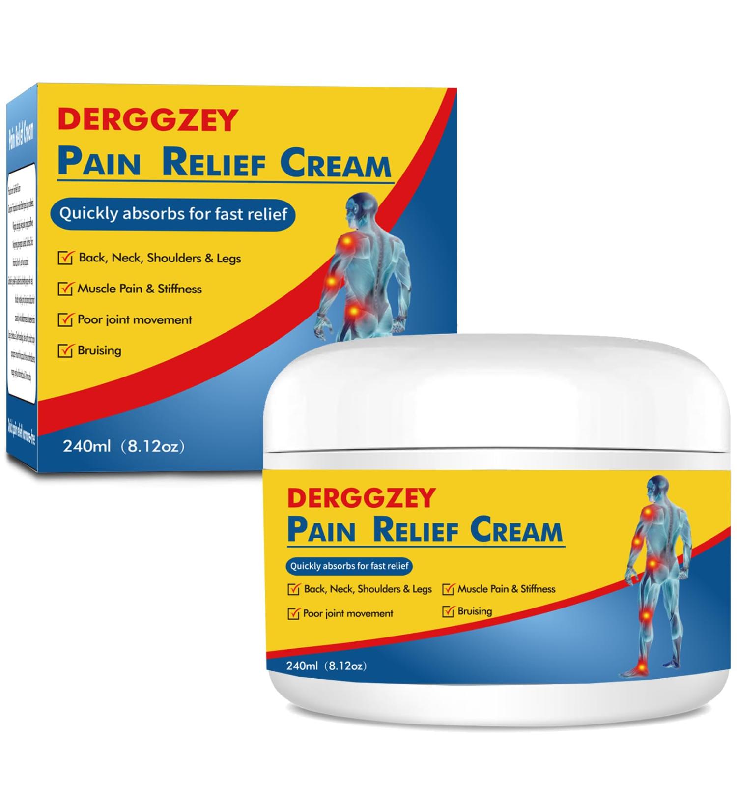 Derggzey Naturals Arthritis Pain Relief Cream 8 oz - Maximum Strength Deep Penetrating for Joint Muscle Knee Back Feet Hand Ankle - Effective Soothing - Buy Online on GoSupps.com