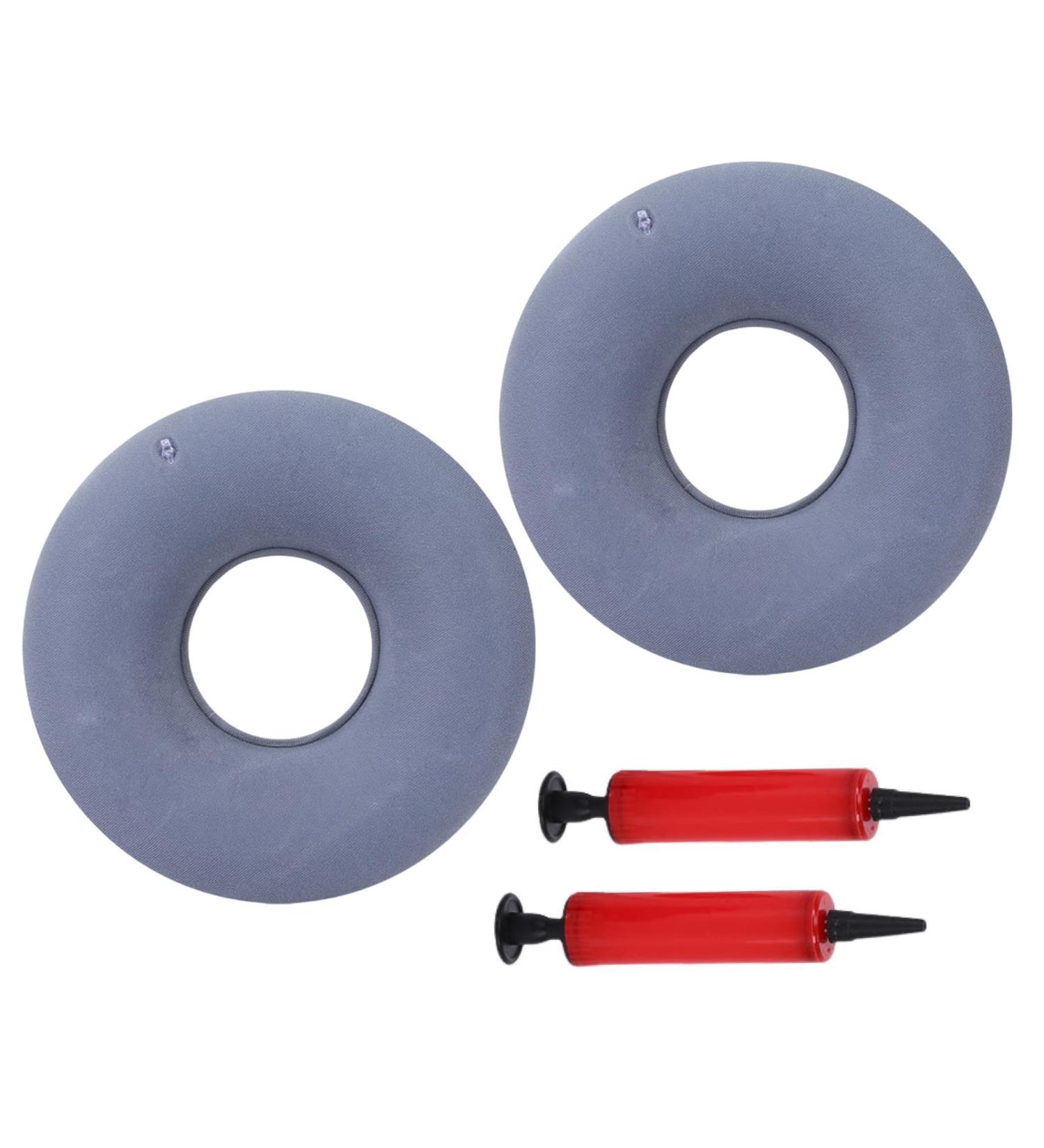 kurriuwu Donut Pillow for Hemorrhoids Inflatable Donut Cushion 2 Pack Inflatable Donut Pillow Hemorrhoid Tailbone Relief Ring Seat Cushion Grey - Buy Online on GoSupps.com