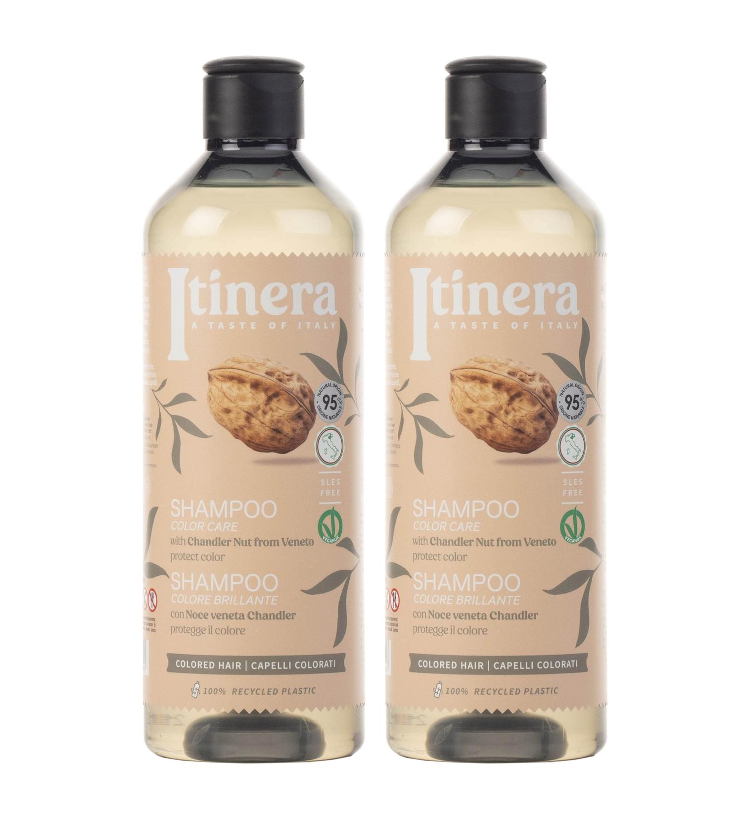  sarcia.eu ITINERA Shampoo for coloured hair with Venetian walnuts 95% natural ingredients 370 ml pack of 2 - Buy Online on GoSupps.com