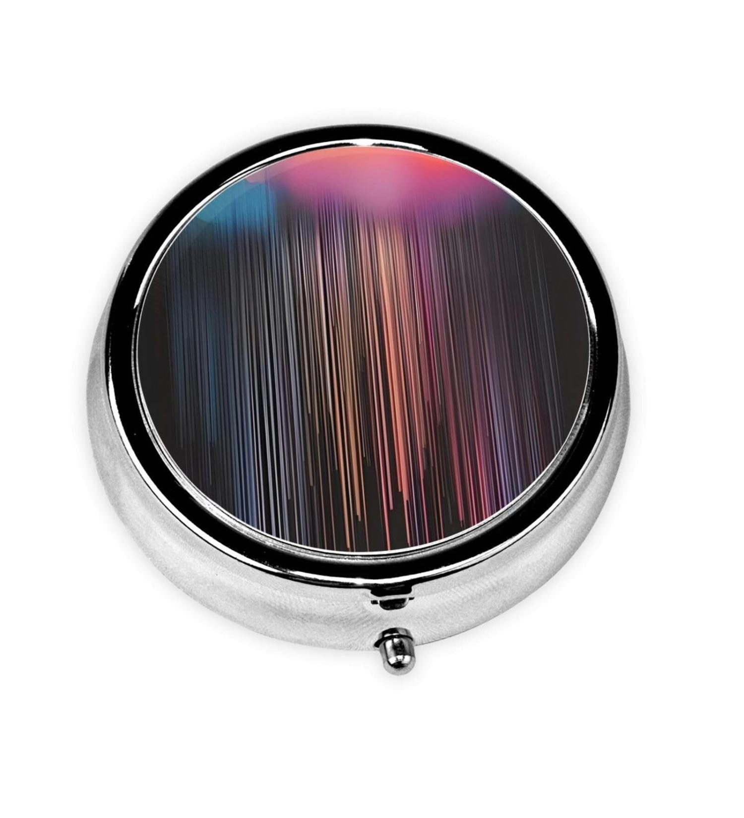 Colorful Rainbow Round Pill Box | 3 Compartment Portable Organizer for Travel | International Shipping Available - Buy Online on GoSupps.com