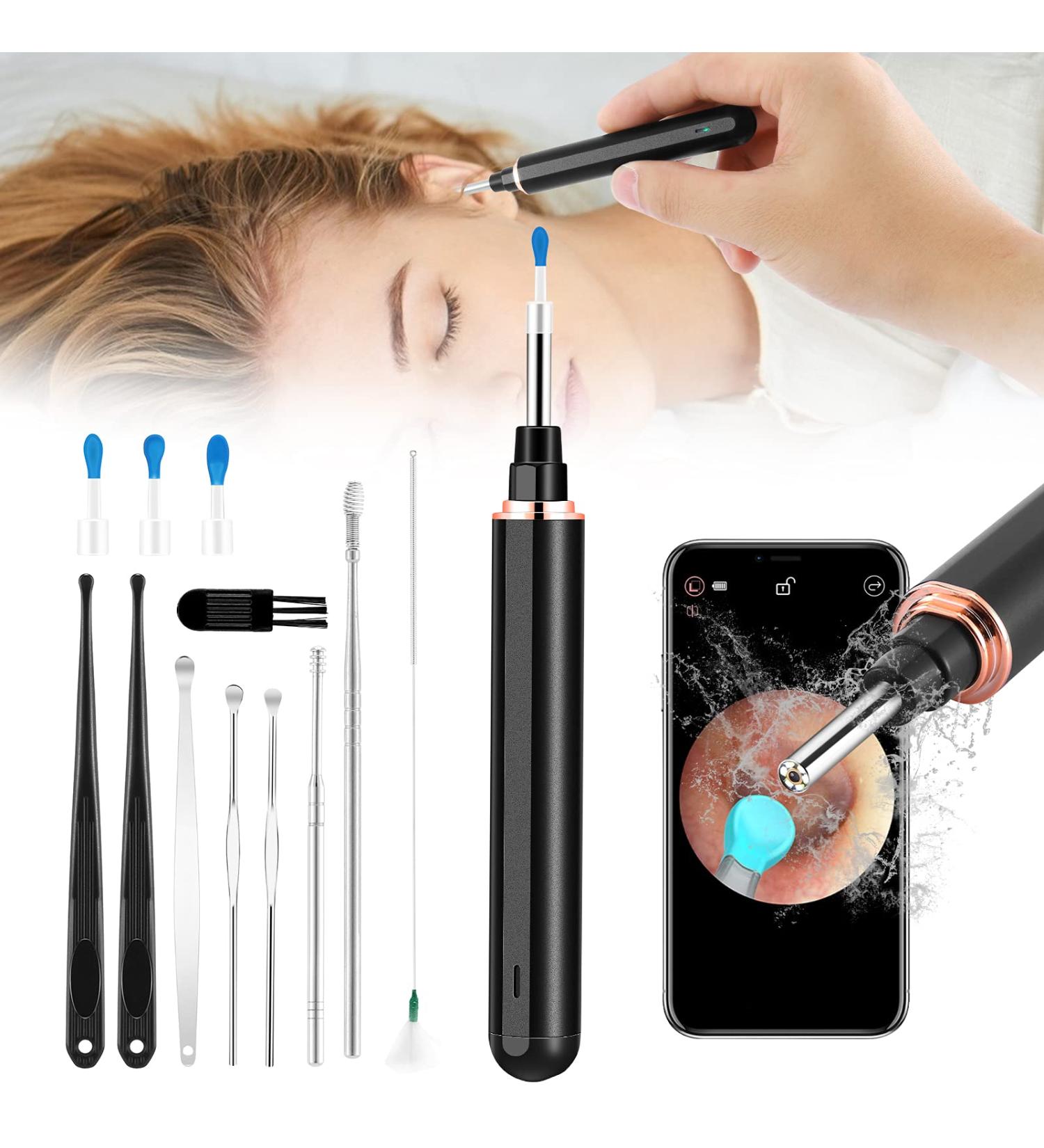Wireless Ear Wax Removal Endoscope with 14 Ear Pick Tools - 1080P HD Otoscope for iOS & Android Phones/Tablets - Buy Online on GoSupps.com