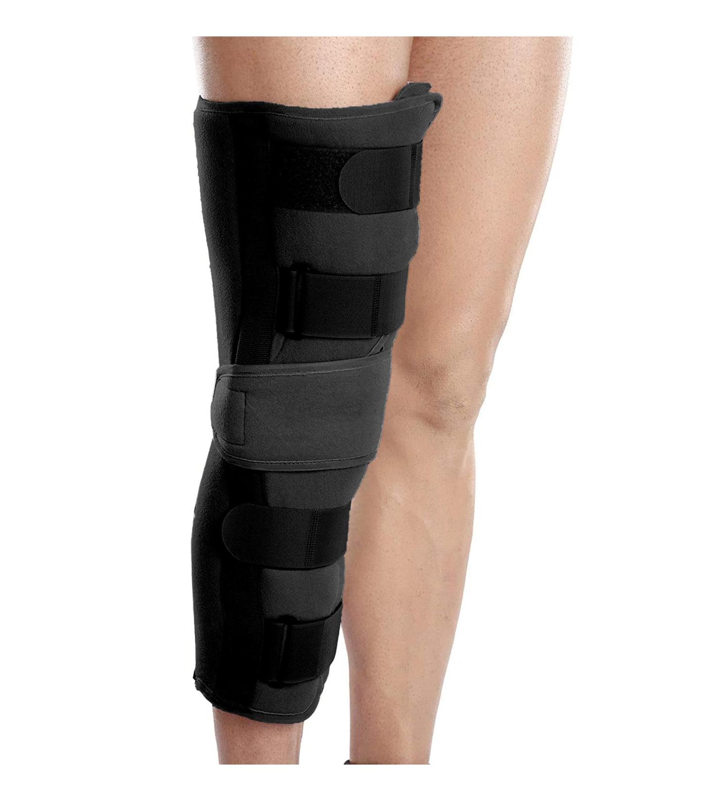 Wonder Care Knee Immobilizer Brace - XL Knee Support for Dislocation & Ligament Tear - Wraparound Stabilizer Splint for Men & Women (19 Black - Buy Online on GoSupps.com