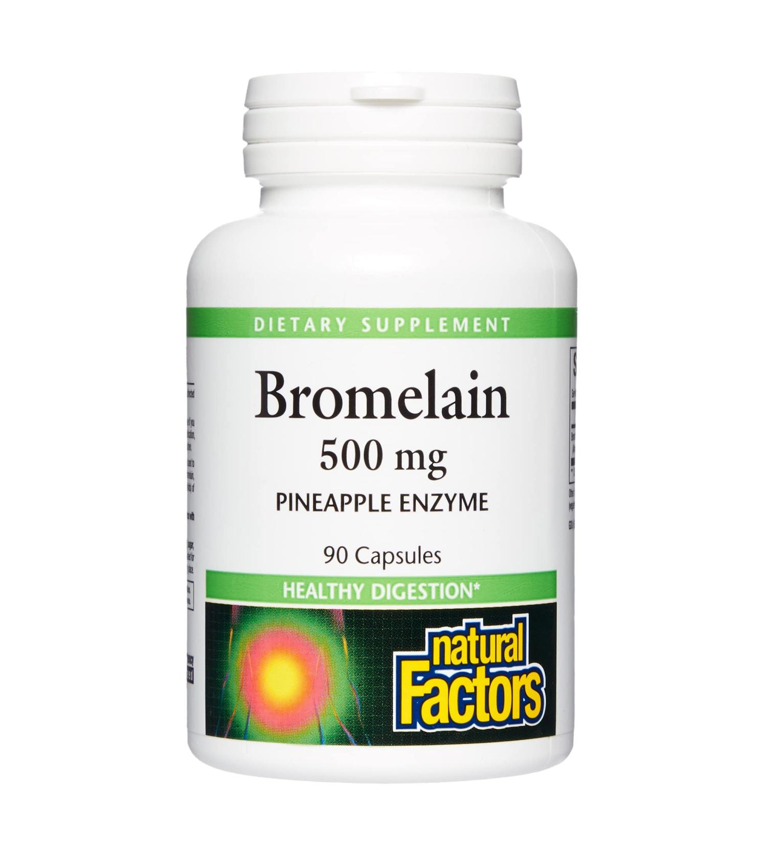 Natural Factors Bromelain 500 mg - 90 Capsules for Digestive Health & Anti-Inflammatory Support - Buy Online on GoSupps.com