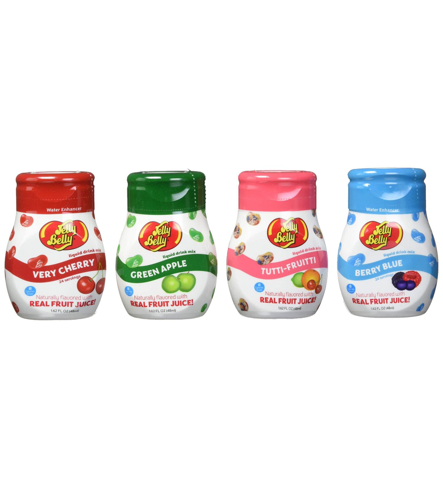 Jelly Belly Drink Mix Variety Pack - Sugar Free, Zero Calorie Water Enhancer - 96 Drinks, Pack of 4 Bottles - Buy Online on GoSupps.com