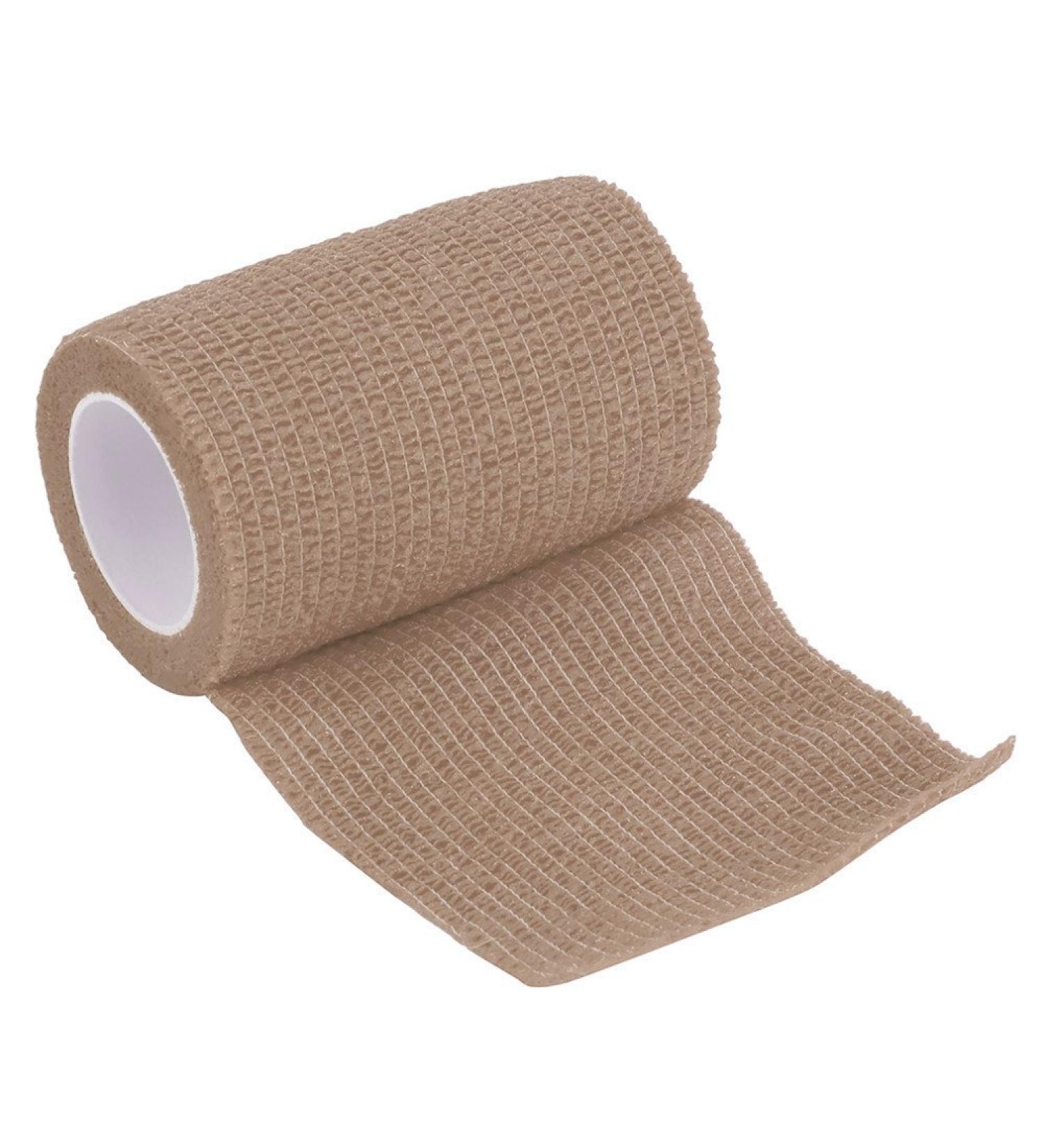 Self-Adhesive Cohesive Wrap Bandages | Elastic First Aid Gauze for Wrist & Ankle | 7.5cm x 5m Roll (Skin Color) - Shop Internationally - Buy Online on GoSupps.com