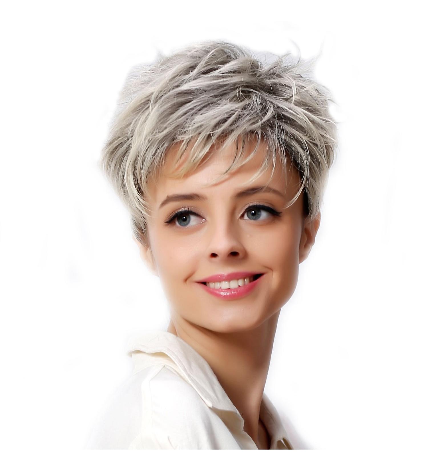 Buy 10 Women's Short Synthetic Blonde Wigs with Dark Roots - International Shipping Available - Buy Online on GoSupps.com
