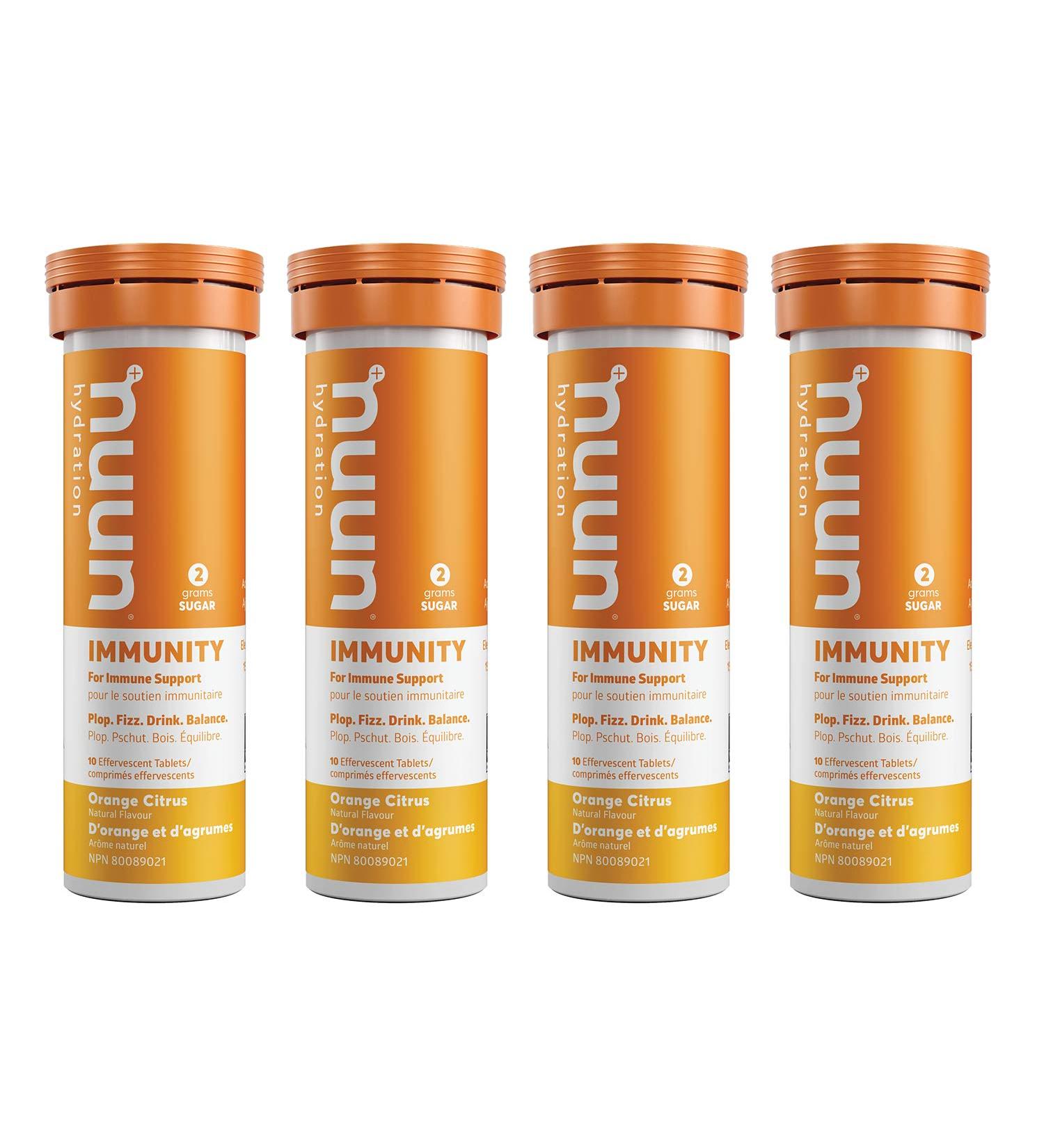 Nuun Immunity: Immune Support Hydration Supplement 4 Tubes (40 Servings) Orange Citrus Electrolytes Antioxidants Vitamin C Zinc Turmeric Elderberry Ginger Echinacea - Buy Online on GoSupps.com