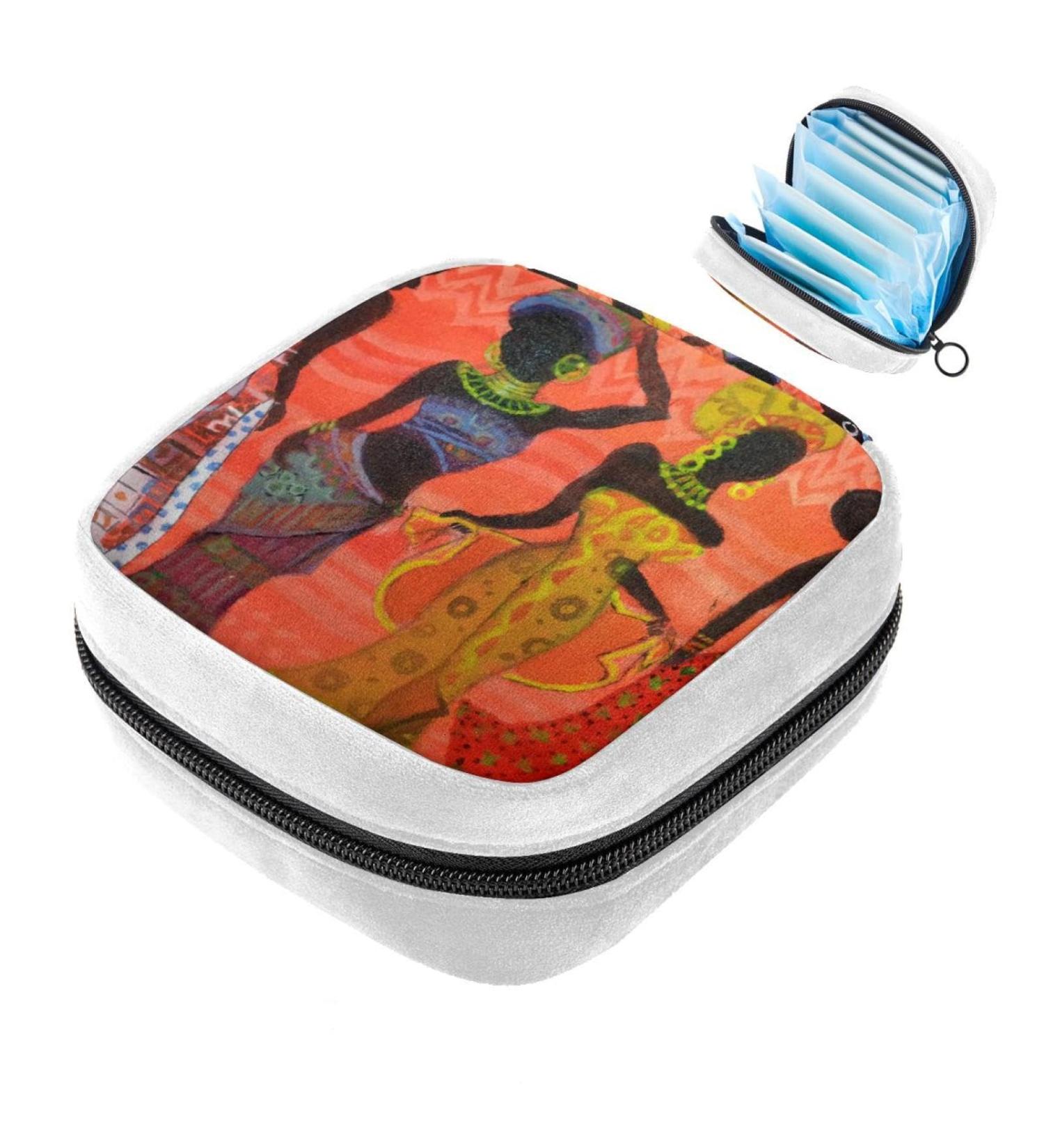 GIAPB African Woman Sanitary Napkin Storage Bag - Color1204 | Period Tampon Makeup Pad Pouch - Buy Online on GoSupps.com