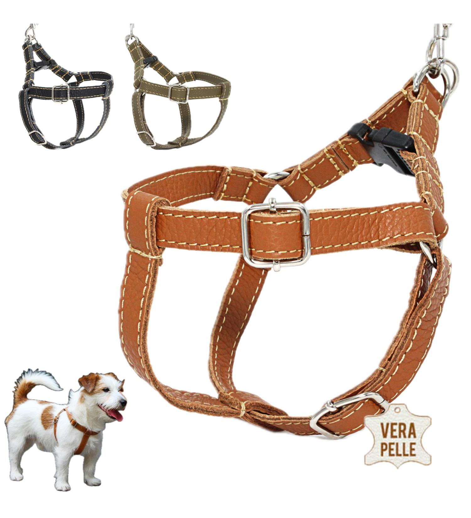 Dogissimi Handmade Leather Dog Harness for Small & Medium Dogs - Adjustable Ergonomic Italian Craftsmanship (Size L Chest 52-69 cm) - Buy Online on GoSupps.com