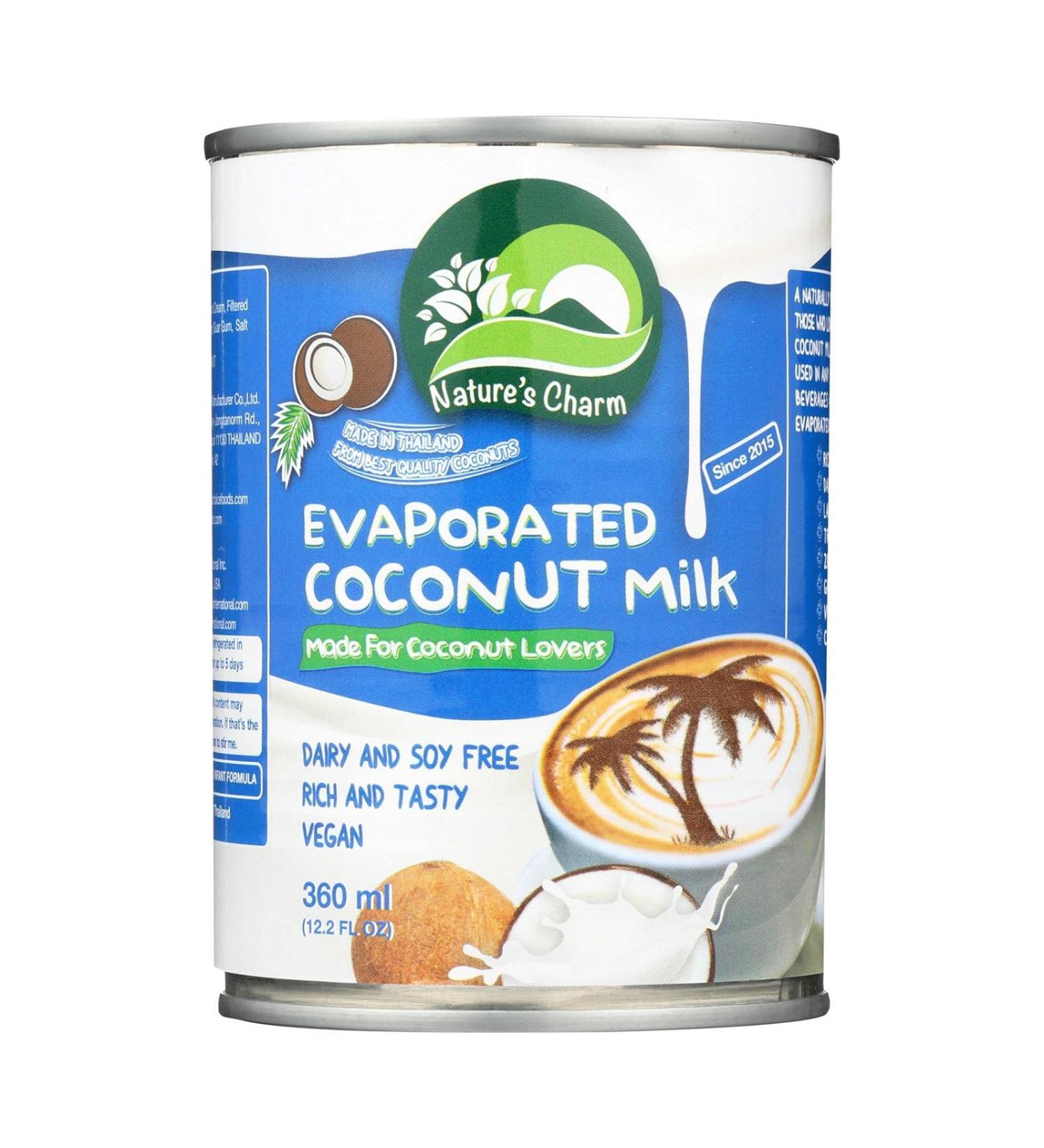 Nature's Charm Evaporated Coconut Milk 12.2oz (Pack of 6) - Dairy-Free, Vegan, and Versatile Cooking Ingredient - Buy Online on GoSupps.com