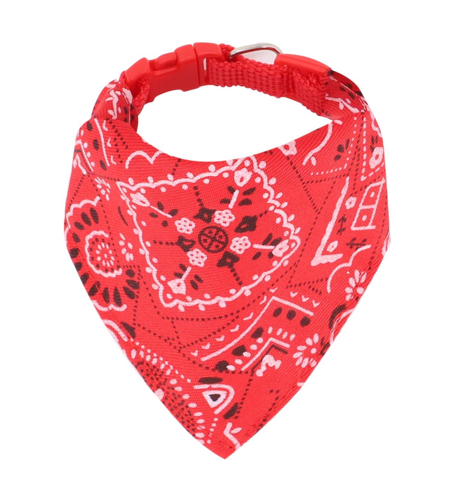 Adjustable Dog Bandana Headscarves for Small Dogs & Cats | Red Neckerchief (M) - Buy Online on GoSupps.com