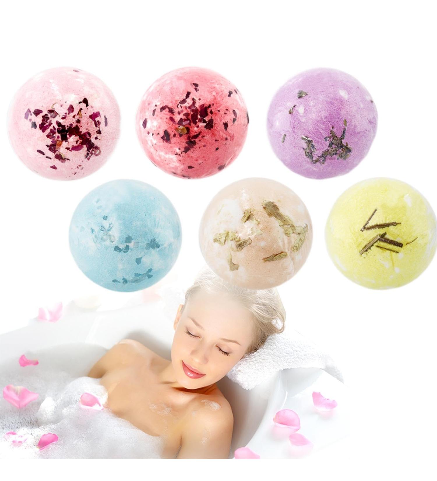 Boule de douche ensemble de boules de bain | Boule Nourrissante pour le Bain Lot de 6 boules de douche pour filles et femmes boule de bain bulles naturelles boule nourrissante - Buy Online on GoSupps.com