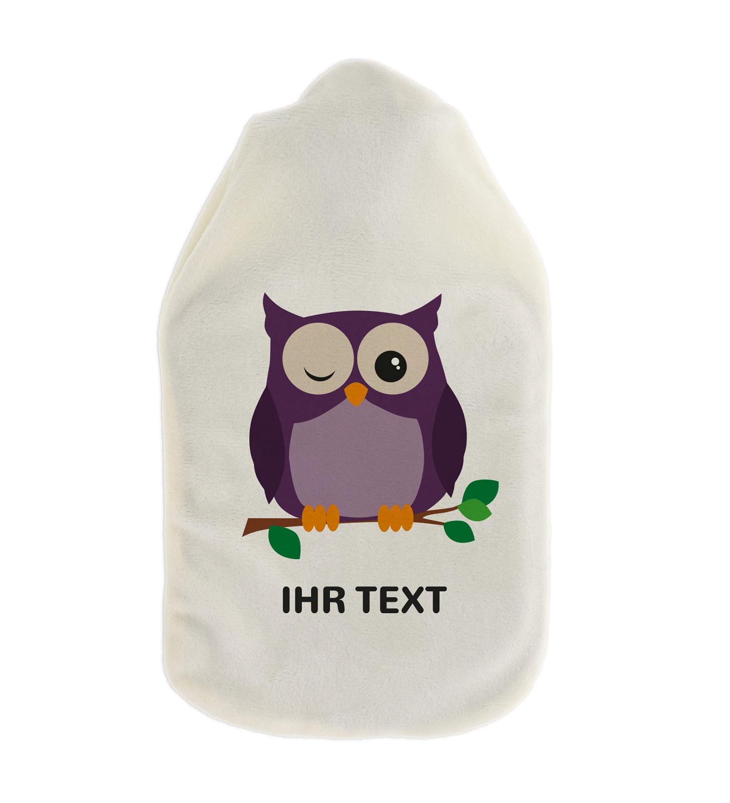 Personalized Hot Water Bottle with Custom Cover | Cozy Owl Design - Perfect Gift for Children & Adults (800 ml) - Buy Online on GoSupps.com