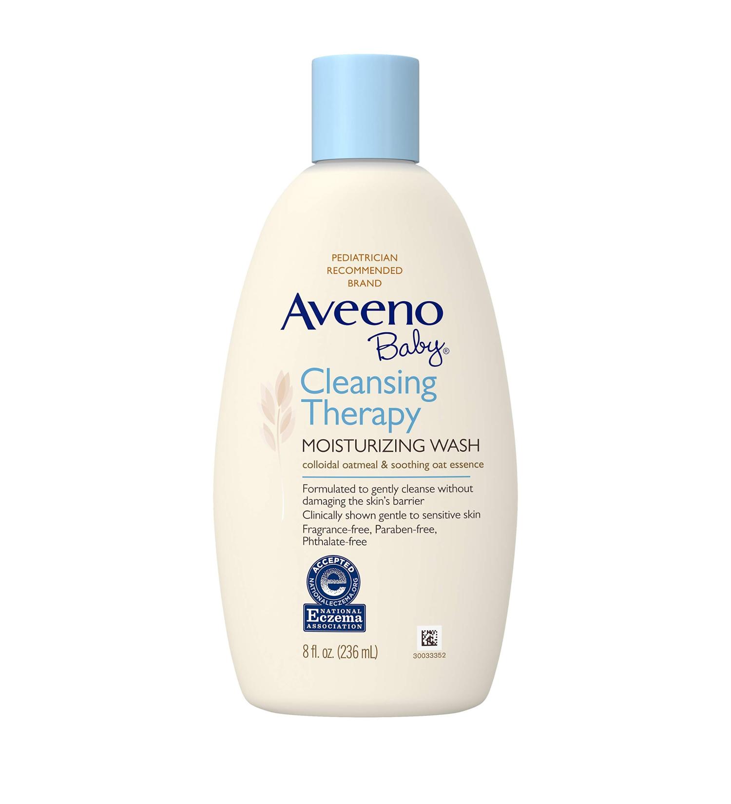 Aveeno Baby Cleansing Therapy Moisturizing Wash 8 fl oz - Fragrance Free & Gentle - Buy Online on GoSupps.com