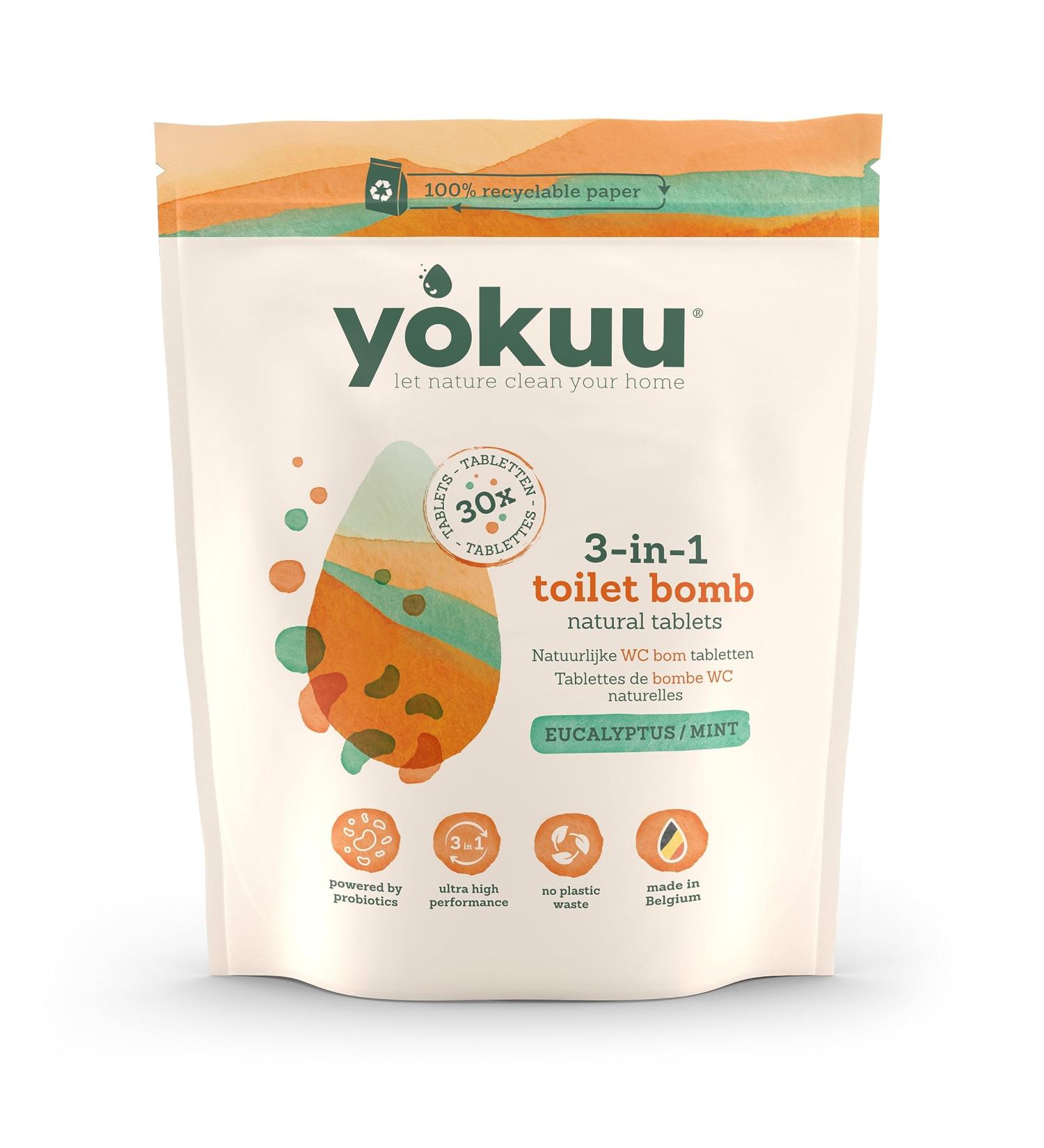 YOKUU Eco-Friendly Toilet Cleaner Tablets | 30-Count Limescale Remover | Mint Eucalyptus Scent | Plant-Based Formula | Non-Toxic & Chemical-Free - Buy Online on GoSupps.com