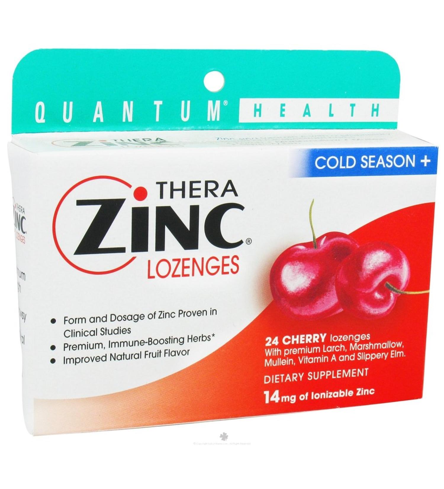 Quantum Health TheraZinc Cold Season+  Cherry 24 Lozenges