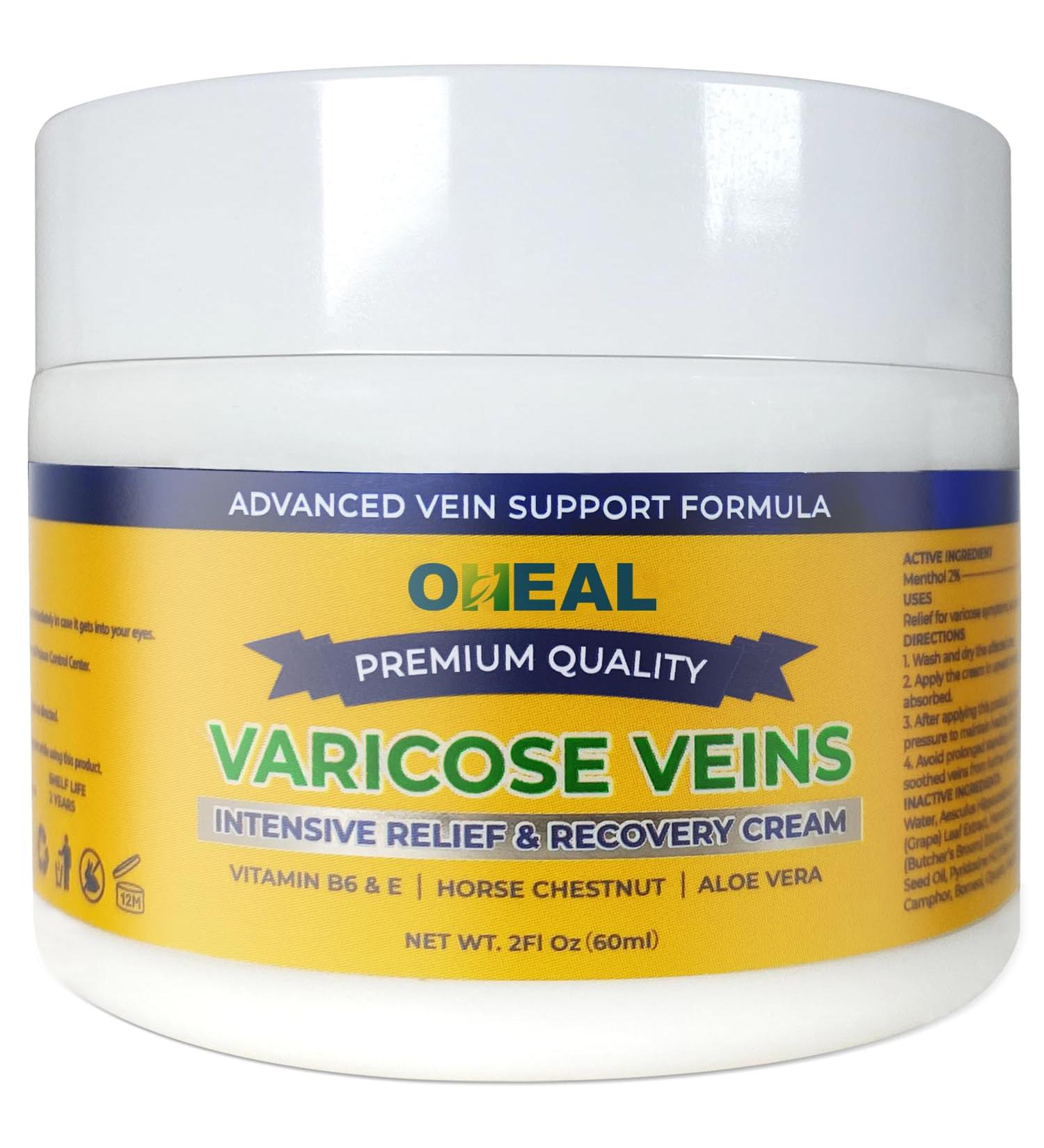 Varicose Veins Treatment Cream - Intensive Relief for Swollen Legs & Feet | Horse Chestnut Formula for Ages 50 - Buy Online on GoSupps.com