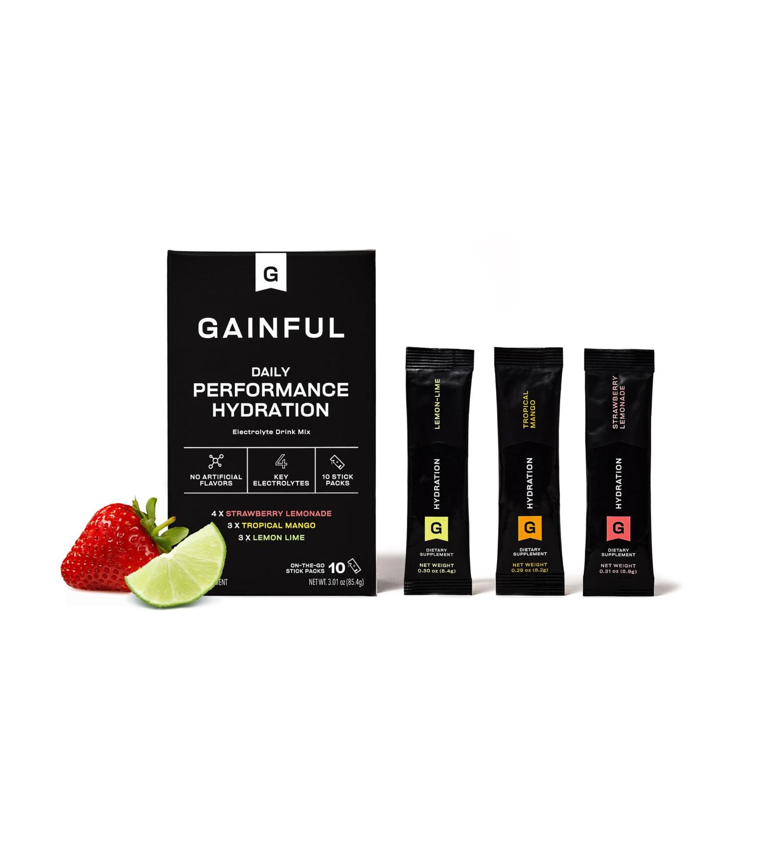 Gainful Hydration Packets Variety Pack - Decaffeinated Electrolytes Magnesium & L-Theanine for Focus | 10 Sticks | Best for Intense Activity - Buy Online on GoSupps.com