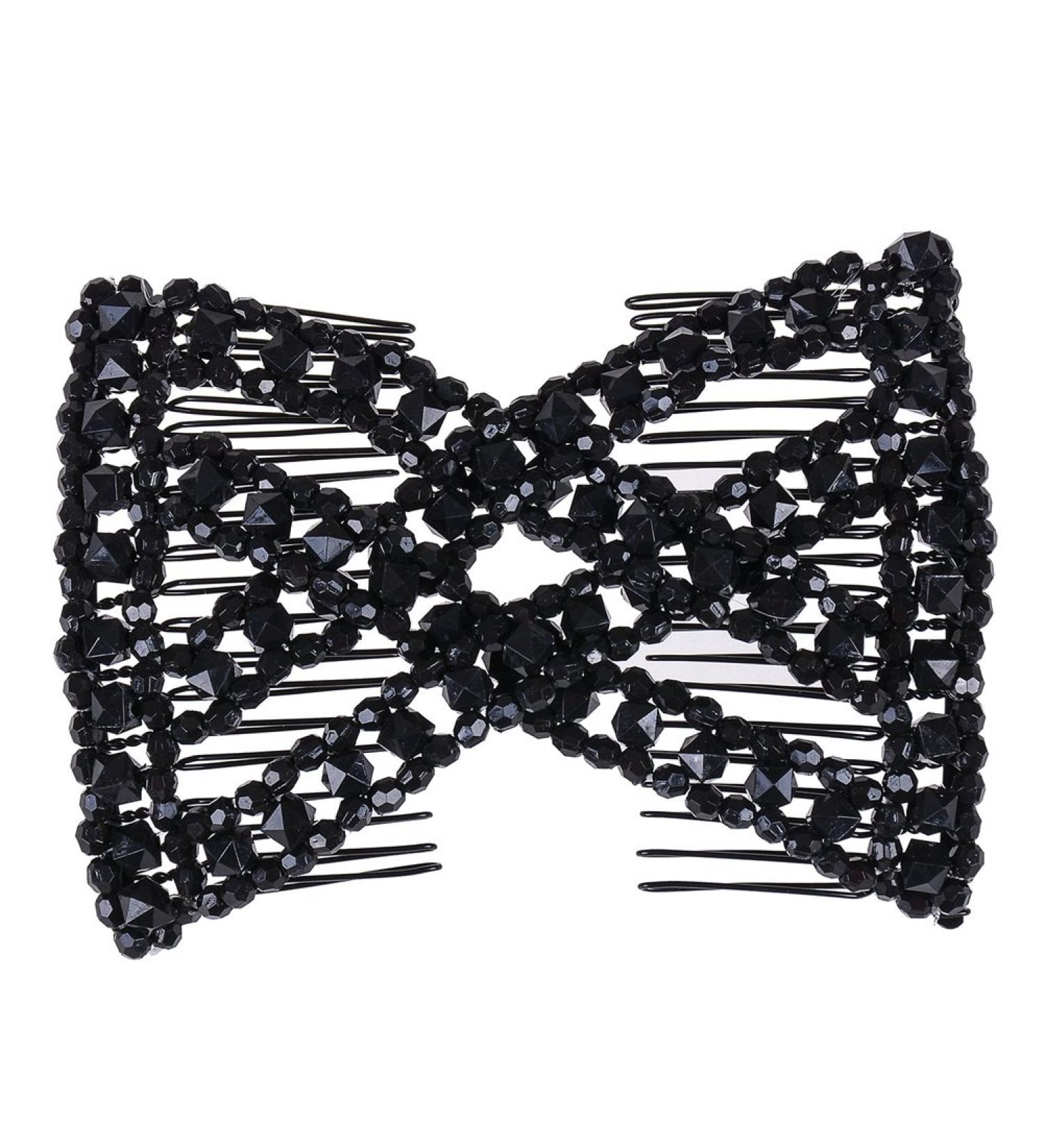 Crystal Hair Comb for Women & Girls - Lovef Easy Stretchable Double Clips Comb - Buy Online on GoSupps.com