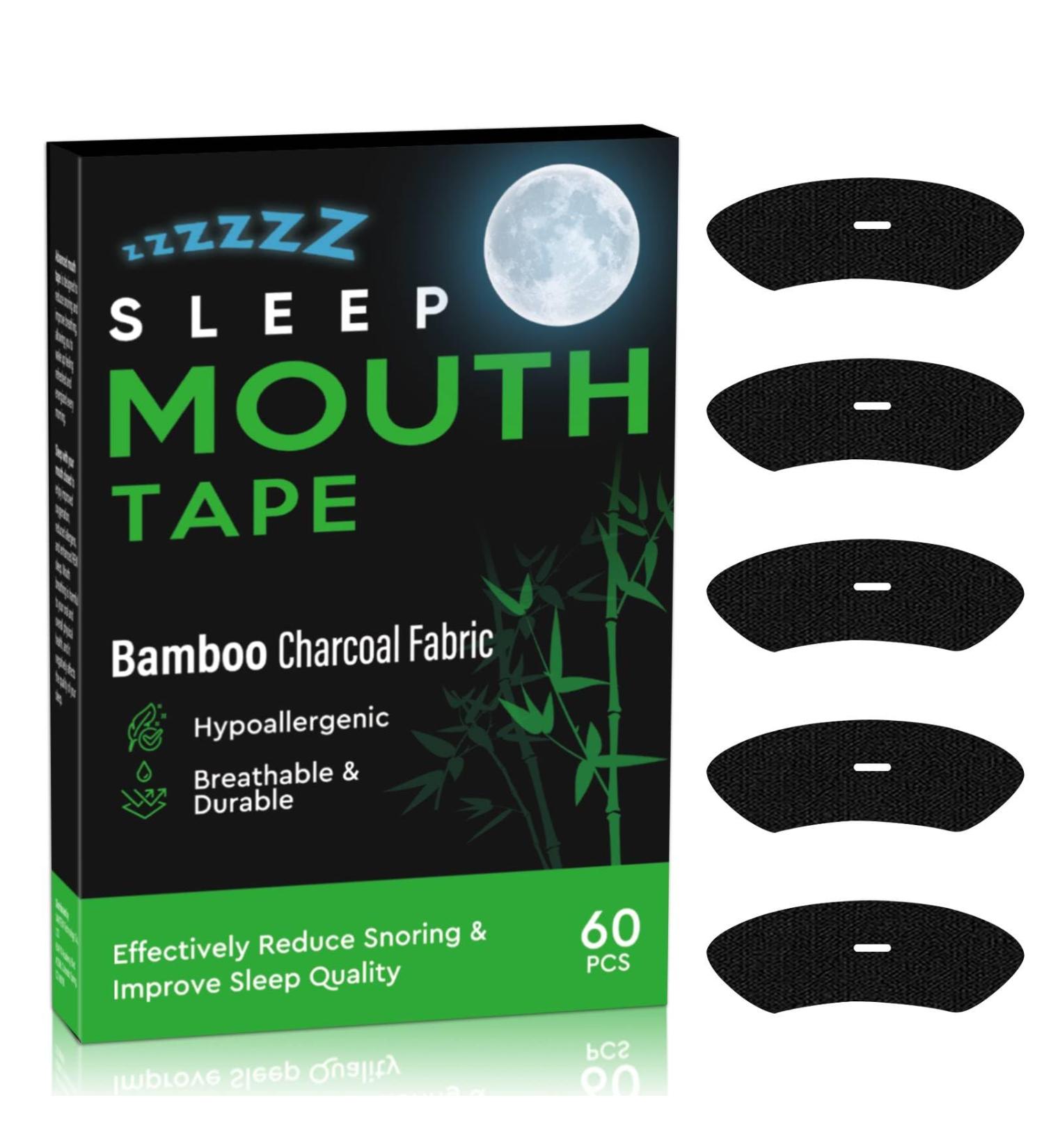 Anti Snoring Mouth Tape with Natural Bamboo Charcoal - Snoring Aid for Men and Women - Black - Buy Online on GoSupps.com