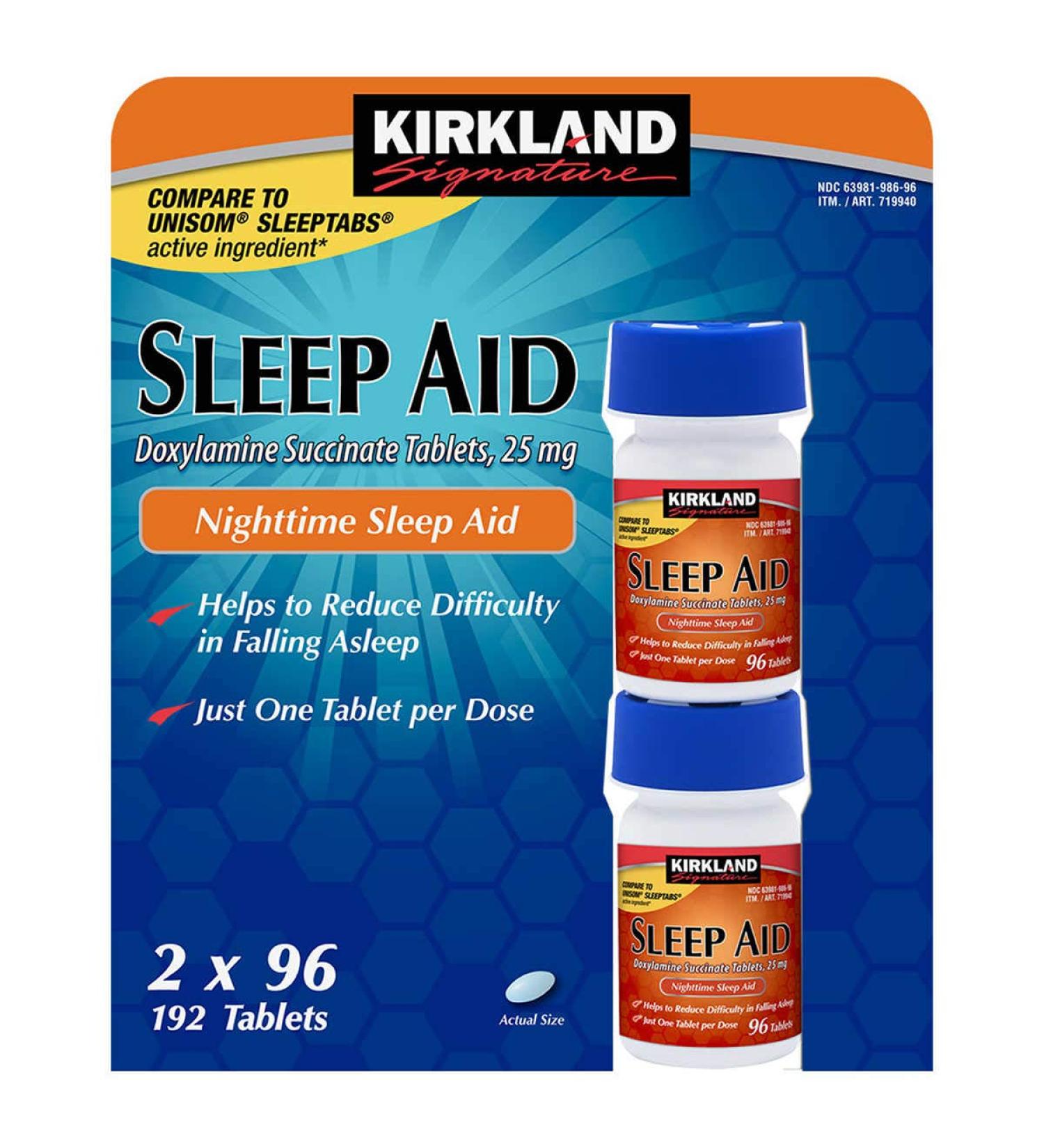Kirkland Signature Sleep Aid 192 Tablets (2 Pack)