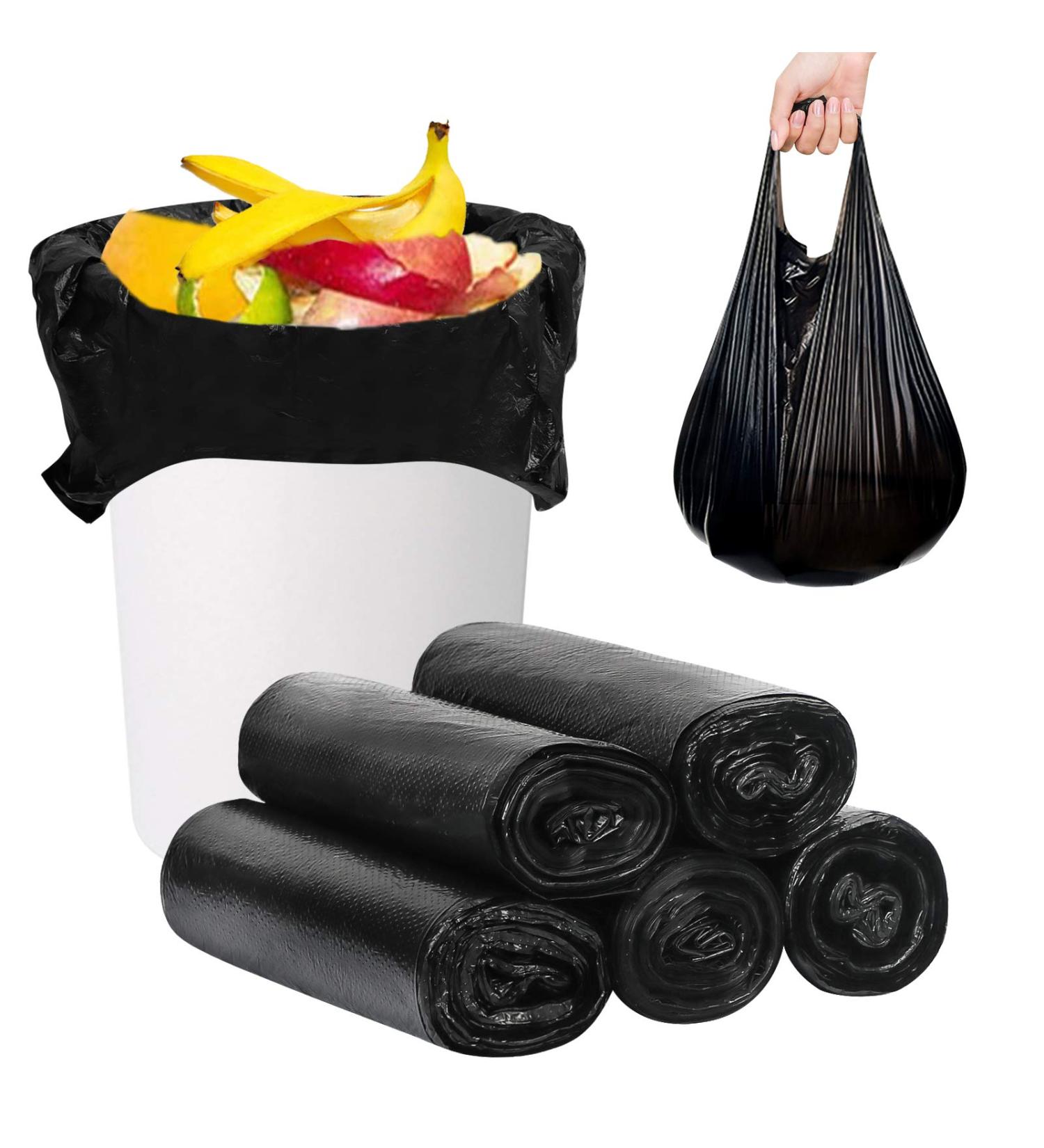 Fyy 4 Gallon Garbage Bags with Handles - 100 Count | Durable Waste Bags for Bathroom Kitchen Office | Black 46x62 cm | Eco-Friendly Shipping Worldwide - Buy Online on GoSupps.com