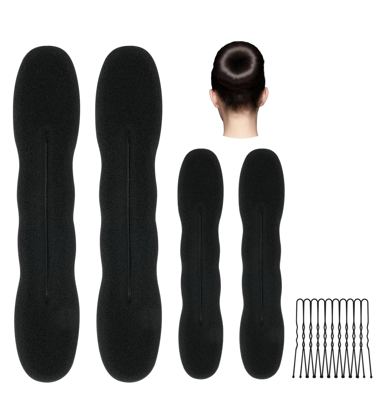 URAQT 4 Pcs Hair Bun Maker Set with 10 Hair Pins - Easy French Hairstyle Doughnut Styling Tool for Girls and Women - Buy Online on GoSupps.com