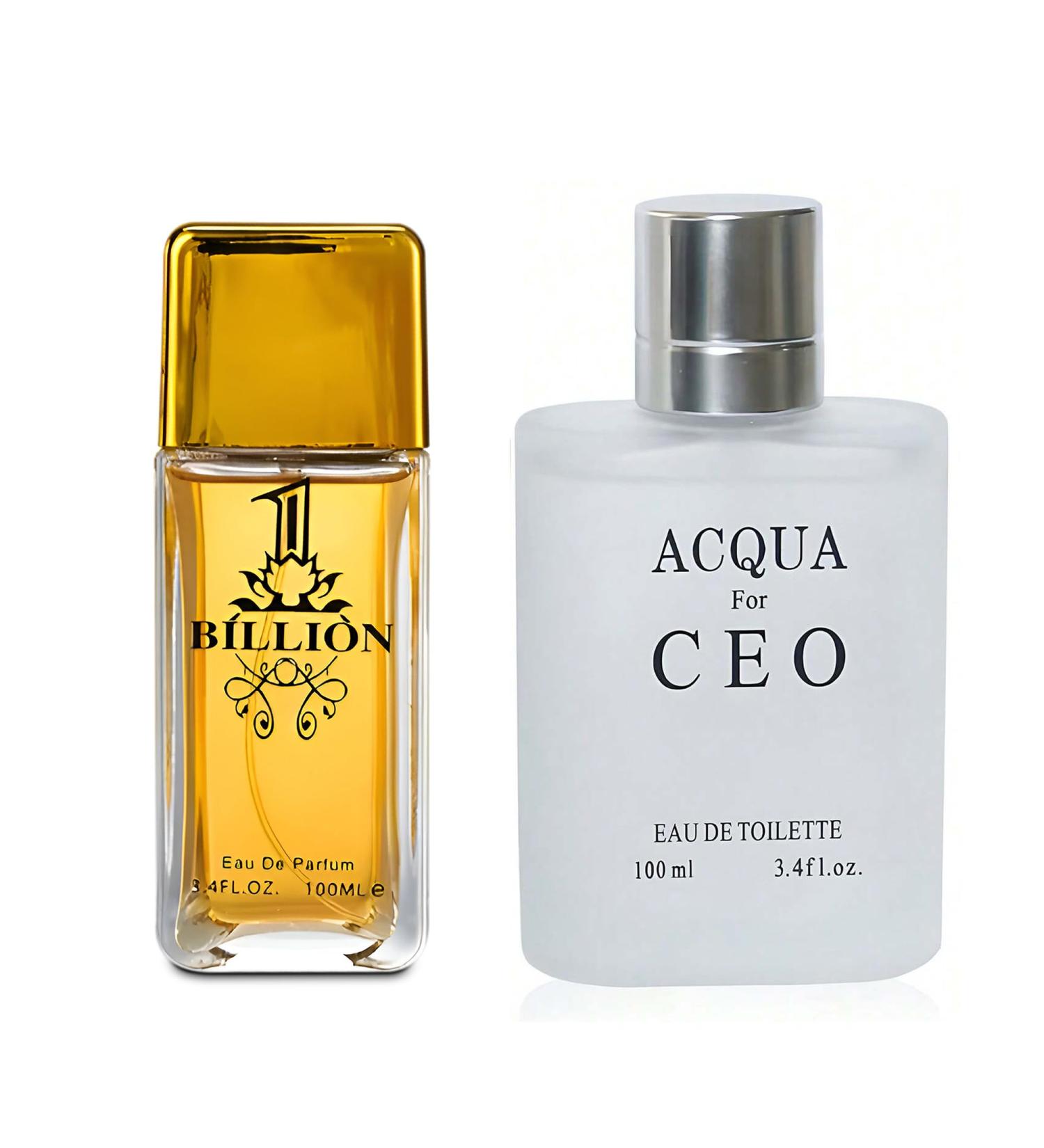 1 Billion&Acqua CEO White Combo Men's Cologne- Eau De Toilette Spray Perfume Fragrance For Men- Daywear Casual Daily Cologne Set 3.4 Oz Bottle- Ideal EDT Beauty Gift for Birthday Anniversary - Buy Online on GoSupps.com