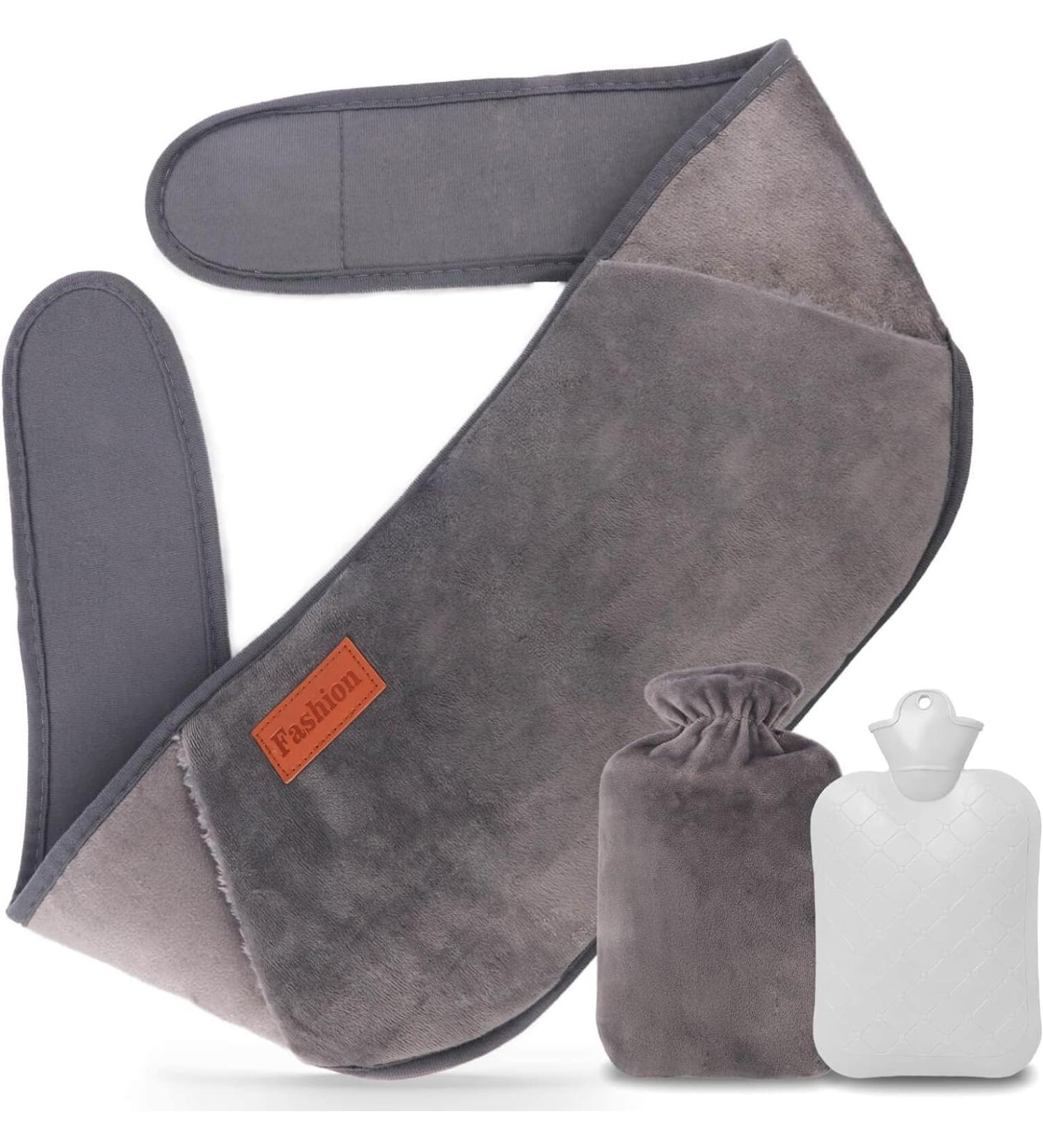 Fesaizwi 1L Heat Bottle Belt - 3 in 1 Portable PVC Heat Pack with Soft Cover & Waist Cover for Neck Shoulder & Back Relief - Minimalistic Gray Design - Buy Online on GoSupps.com
