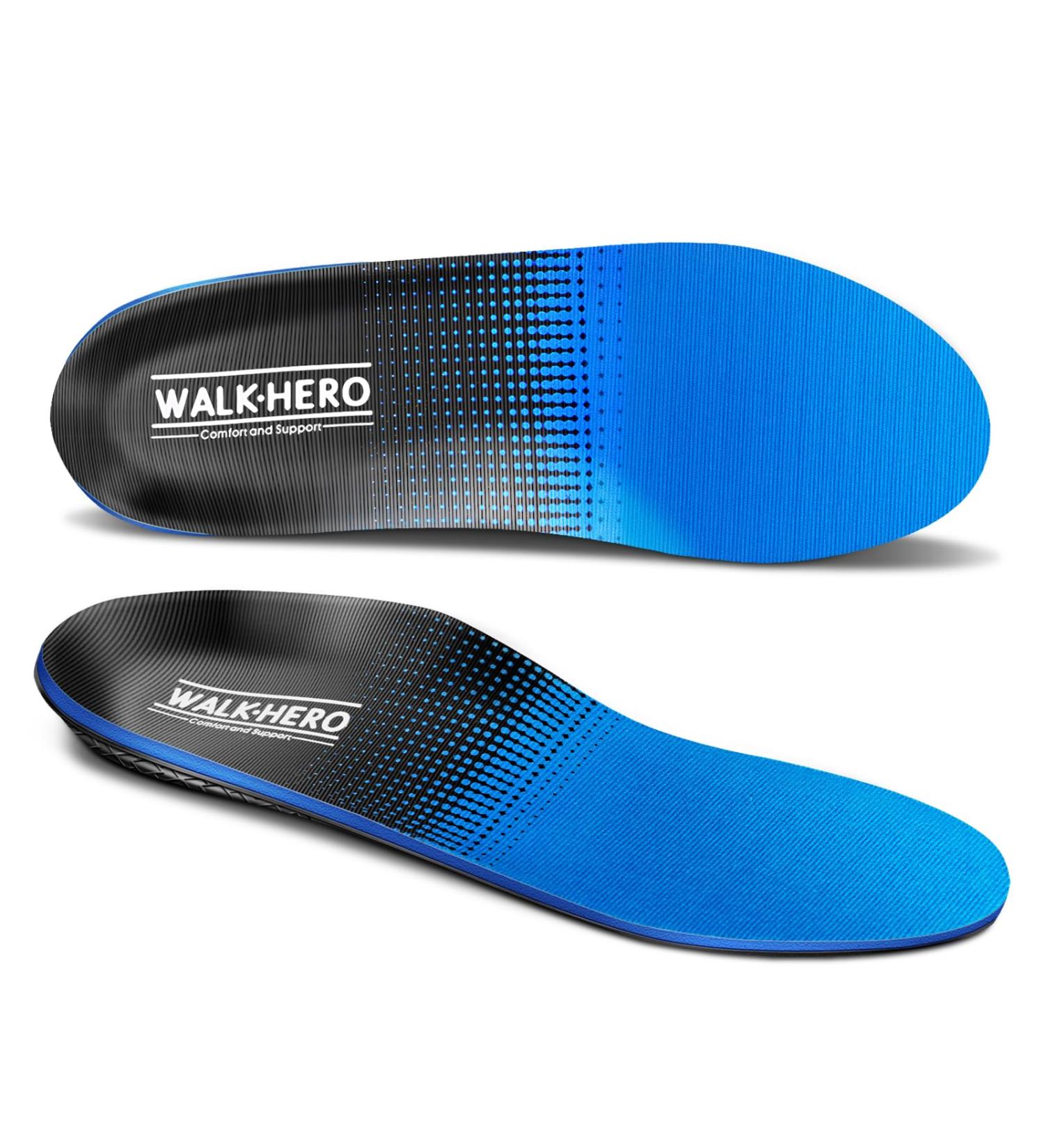 Plantar Fasciitis Insoles High Arch Support Orthotic Inserts | Blue, Mens 8-8 1/2 | Womens 10-10 1/2 - Relieve Foot Fatigue - Buy Online on GoSupps.com