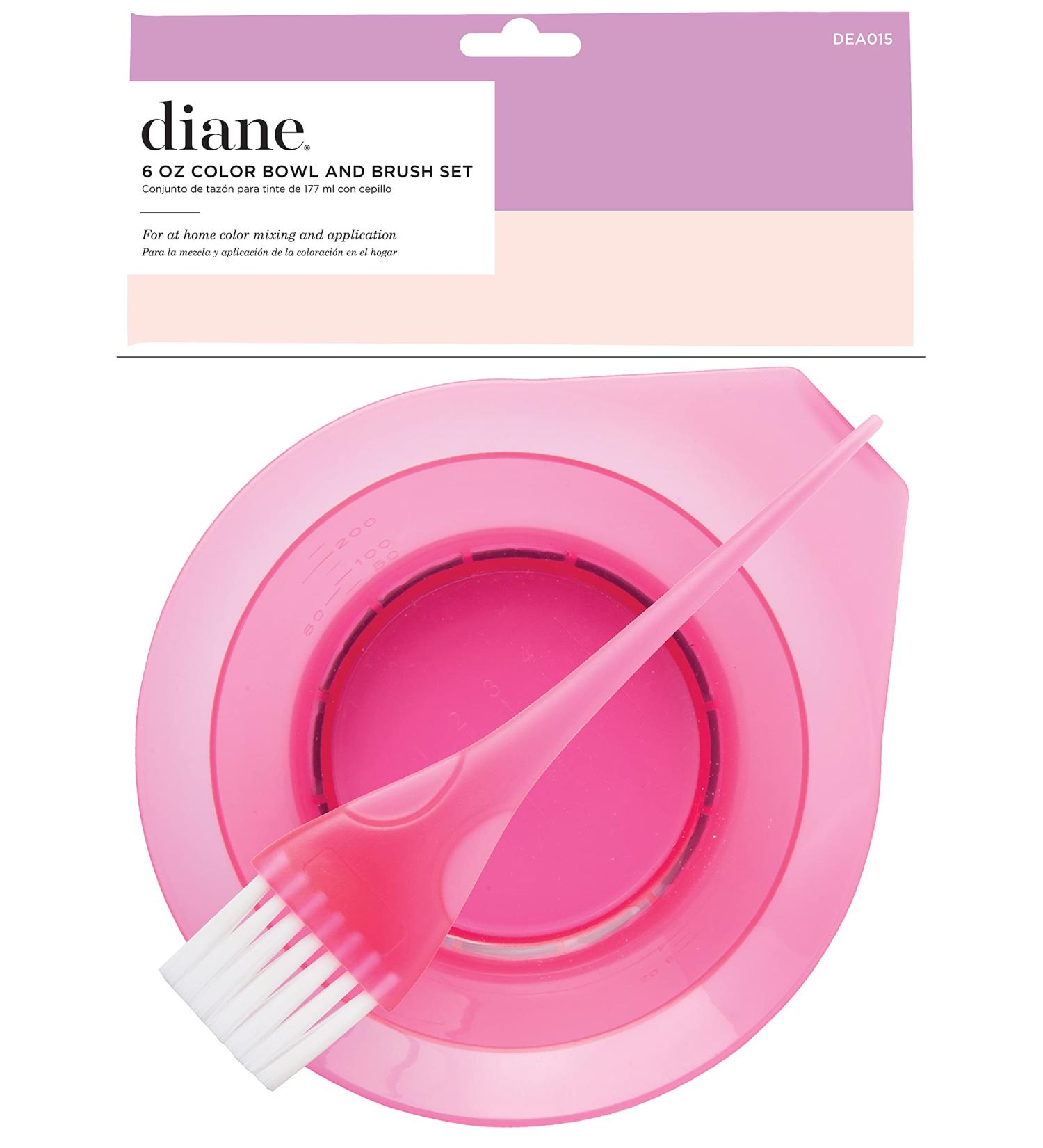 Diane Tint Bowl with Brush Set, Translucent Pink Tint Bowl Brush Set Pink