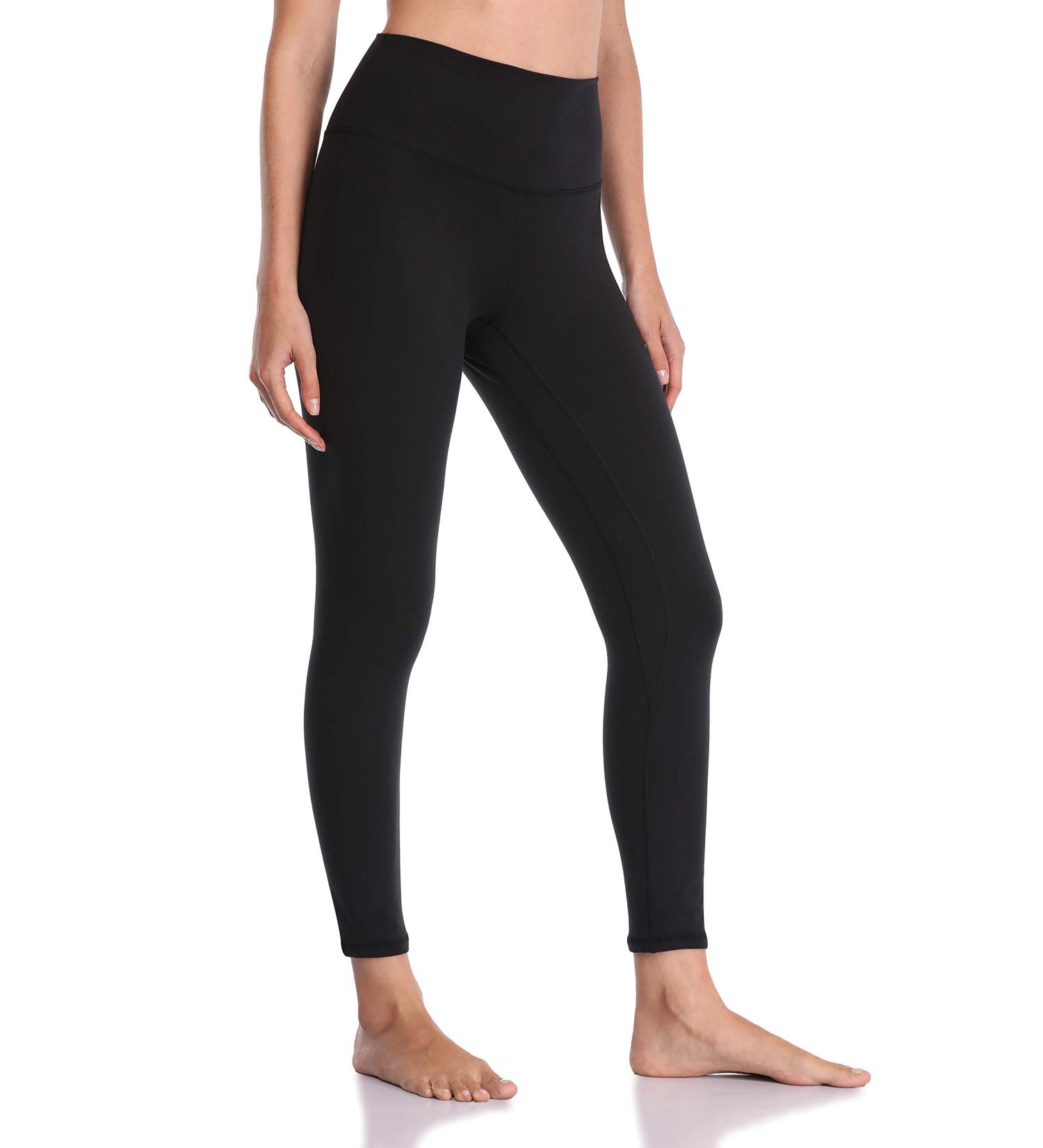 YUNOGA Women's Ultra Soft High Waisted Seamless Leggings | Tummy Control Yoga Pants - Black Medium - Buy Online on GoSupps.com