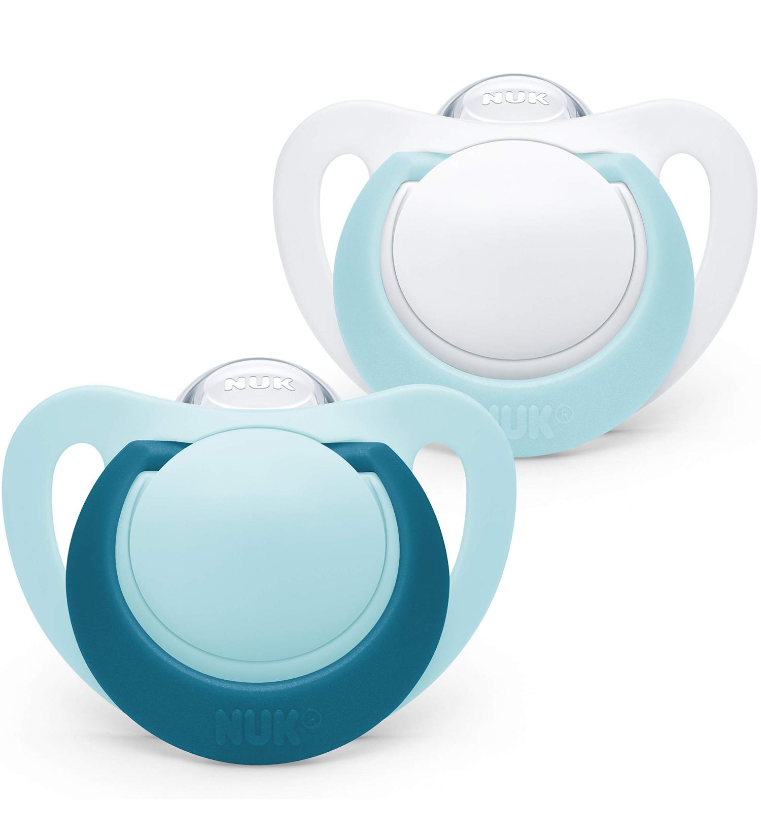 NUK Genius Pacifier Set for Boys - 0-6 Months (2 Pack) | International Shipping Available - Buy Online on GoSupps.com